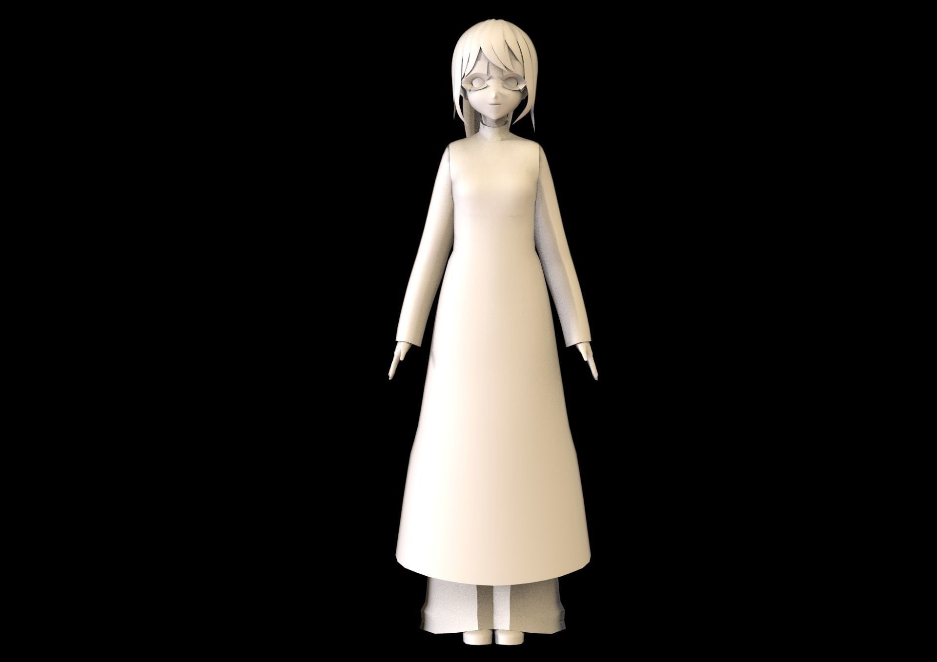 game ready Low Poly Anime Character 19 Low-poly 3D model_6