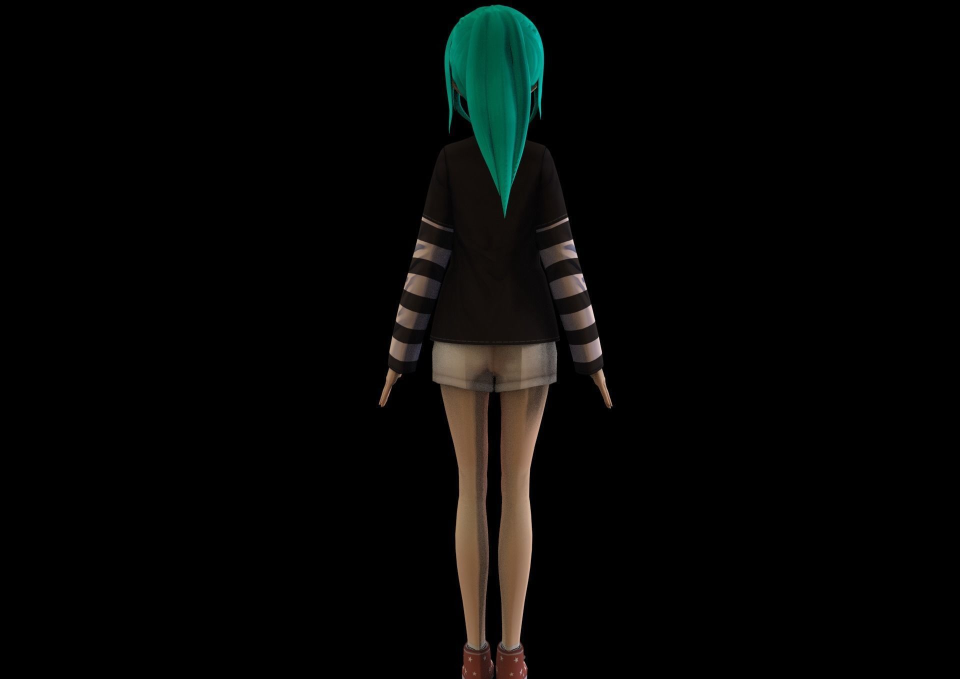 game ready Low Poly Anime Character 19 Low-poly 3D model_4
