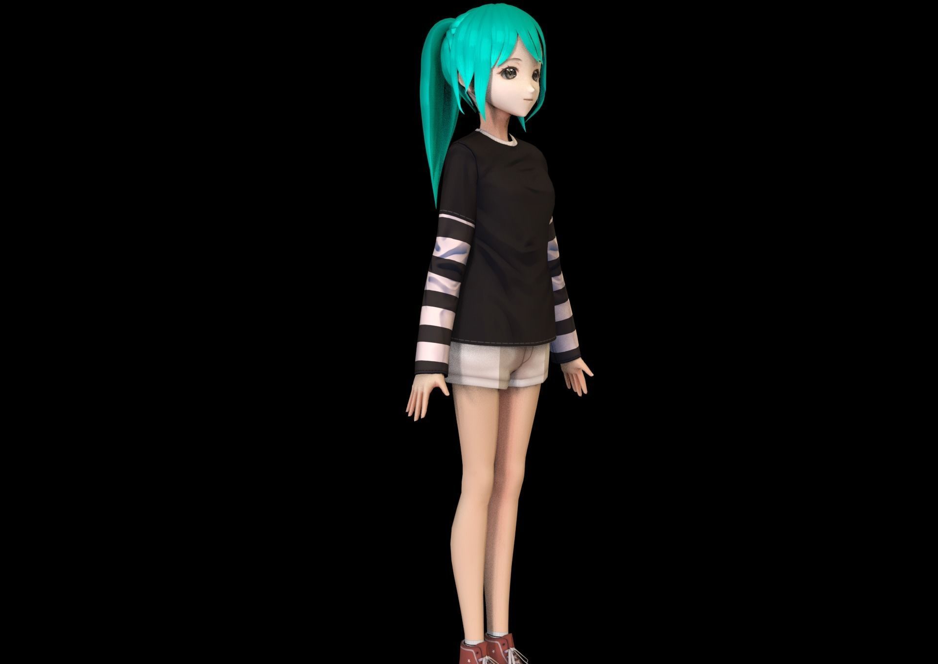 game ready Low Poly Anime Character 19 Low-poly 3D model_2