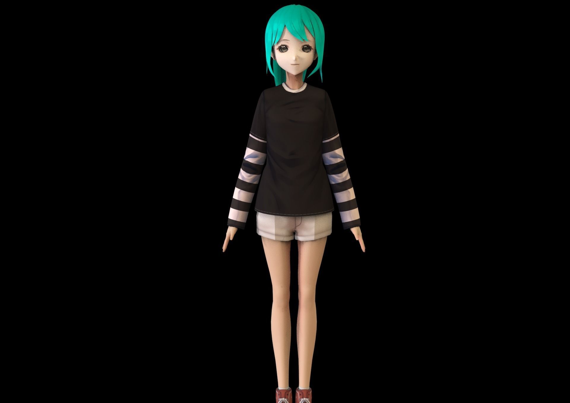 game ready Low Poly Anime Character 19 Low-poly 3D model_1