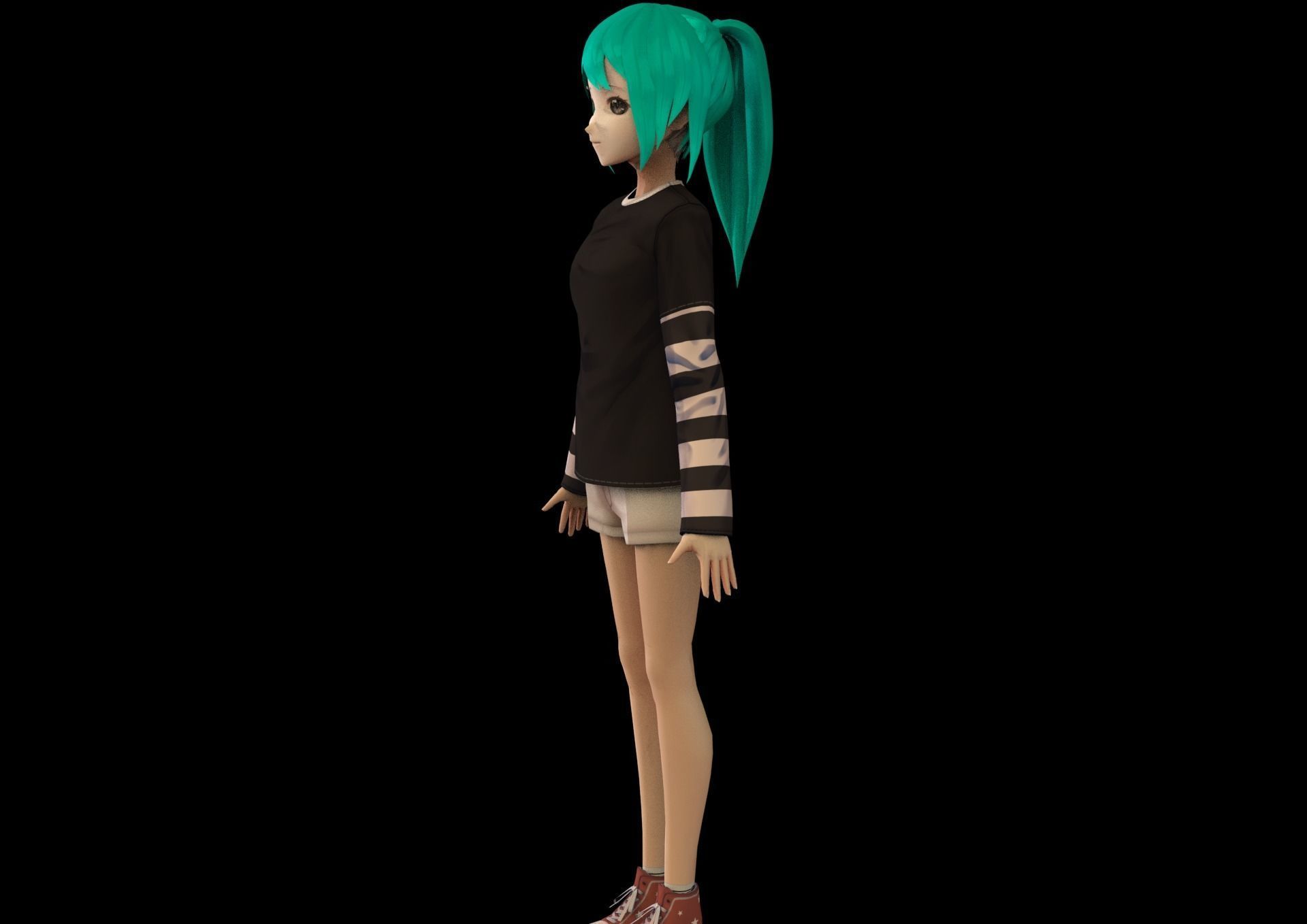 game ready Low Poly Anime Character 19 Low-poly 3D model_5