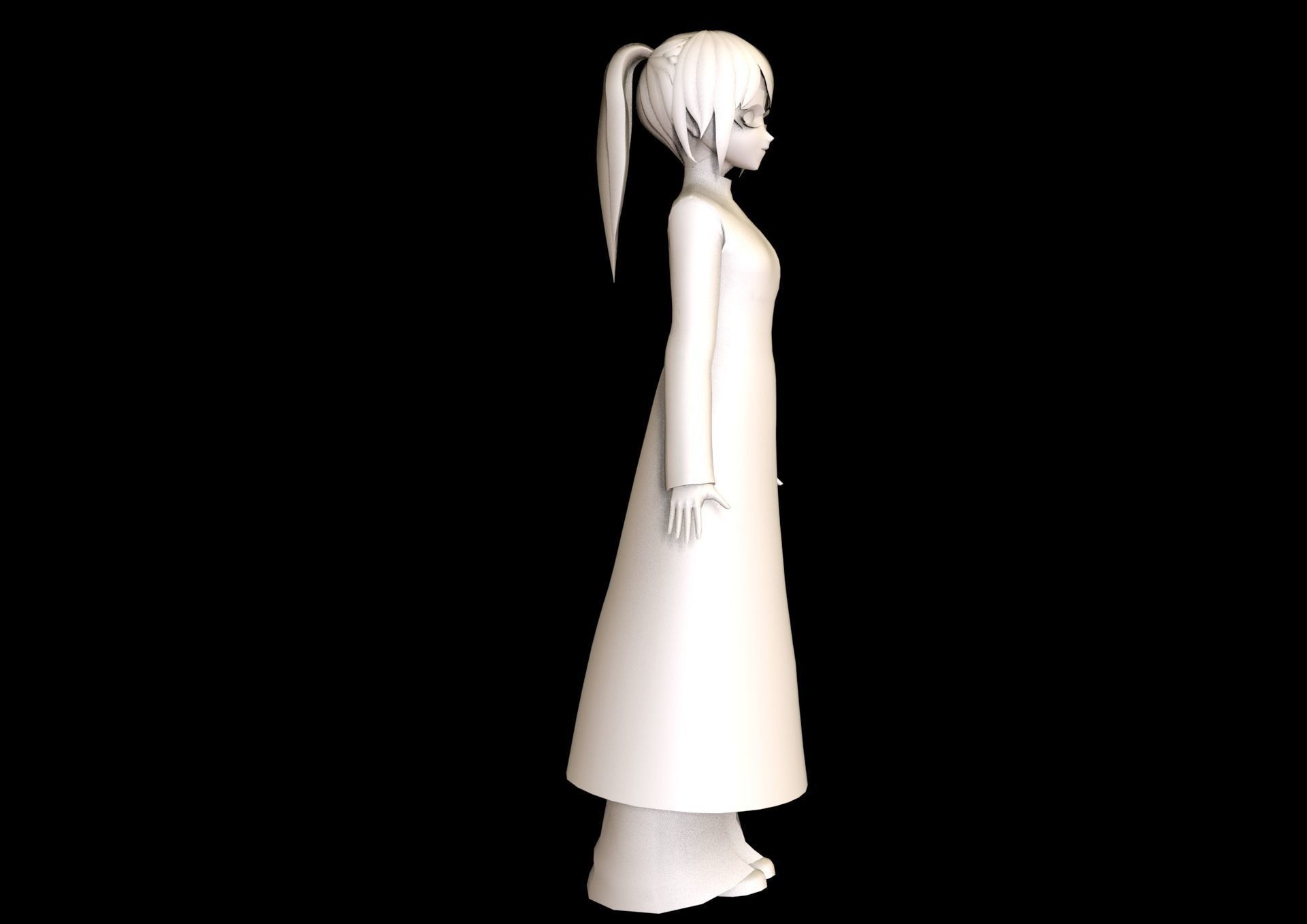 game ready Low Poly Anime Character 19 Low-poly 3D model_7