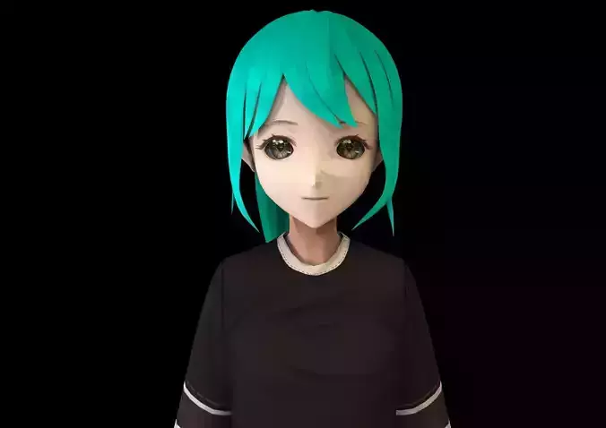 game ready Low Poly Anime Character 19 Low-poly 3D model