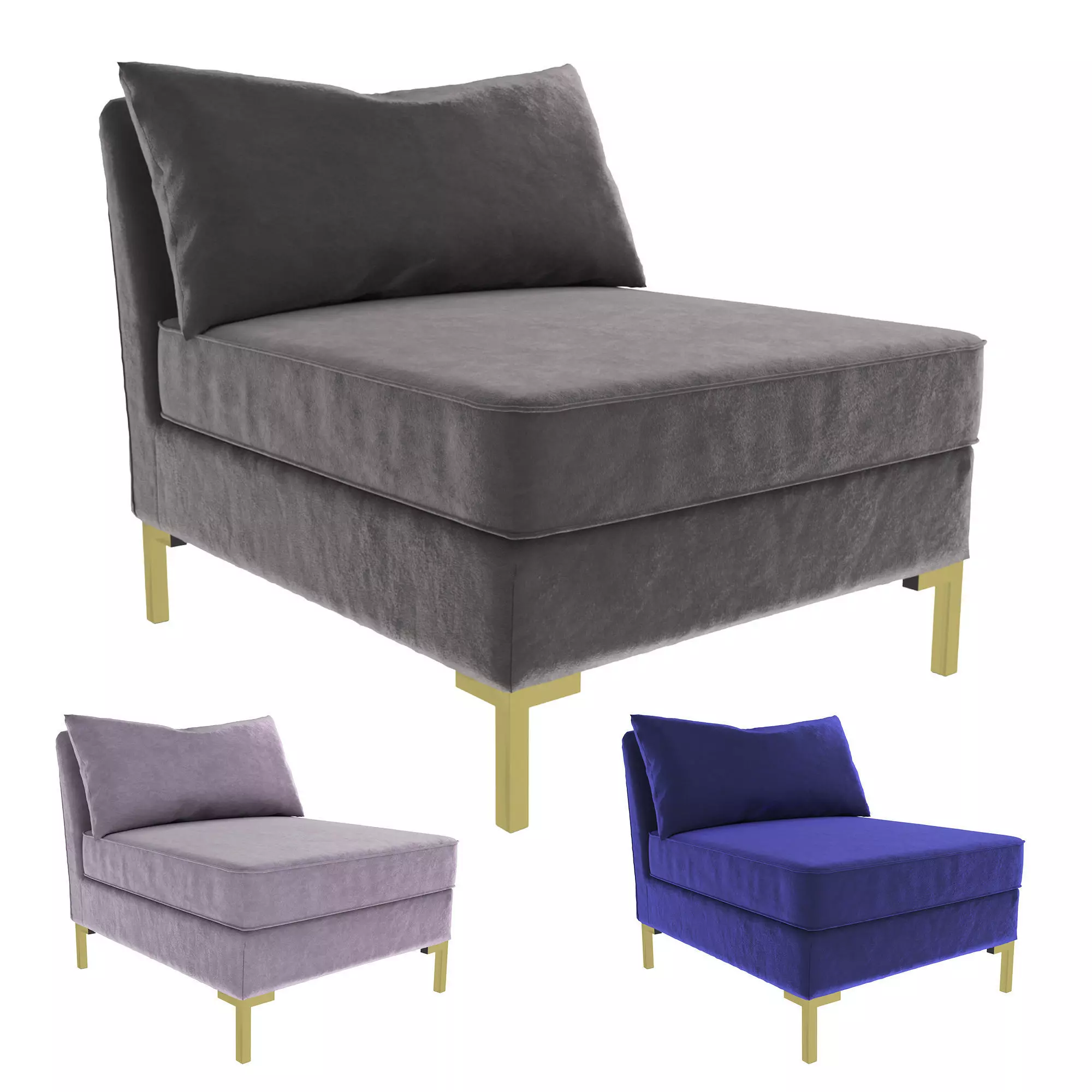 Armchair without armrests Modway Ardent Performans 3D model_0