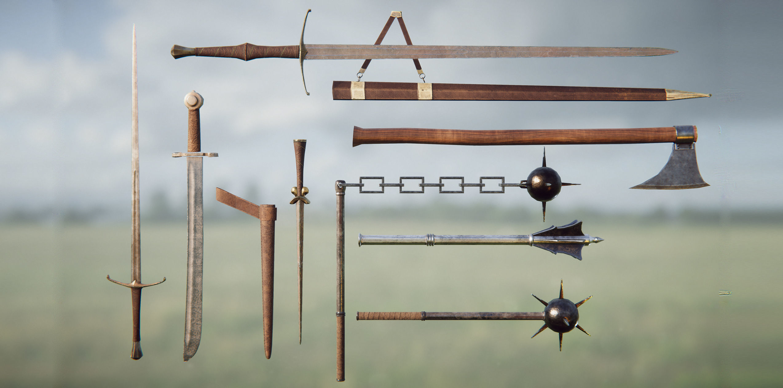 Knighthood Photoscanned Modular Knights Low-poly 3D model_21