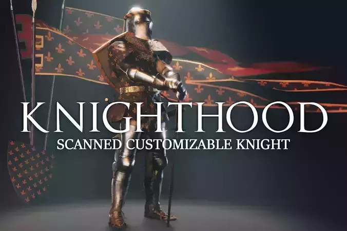 Knighthood Photoscanned Modular Knights Low-poly 3D model