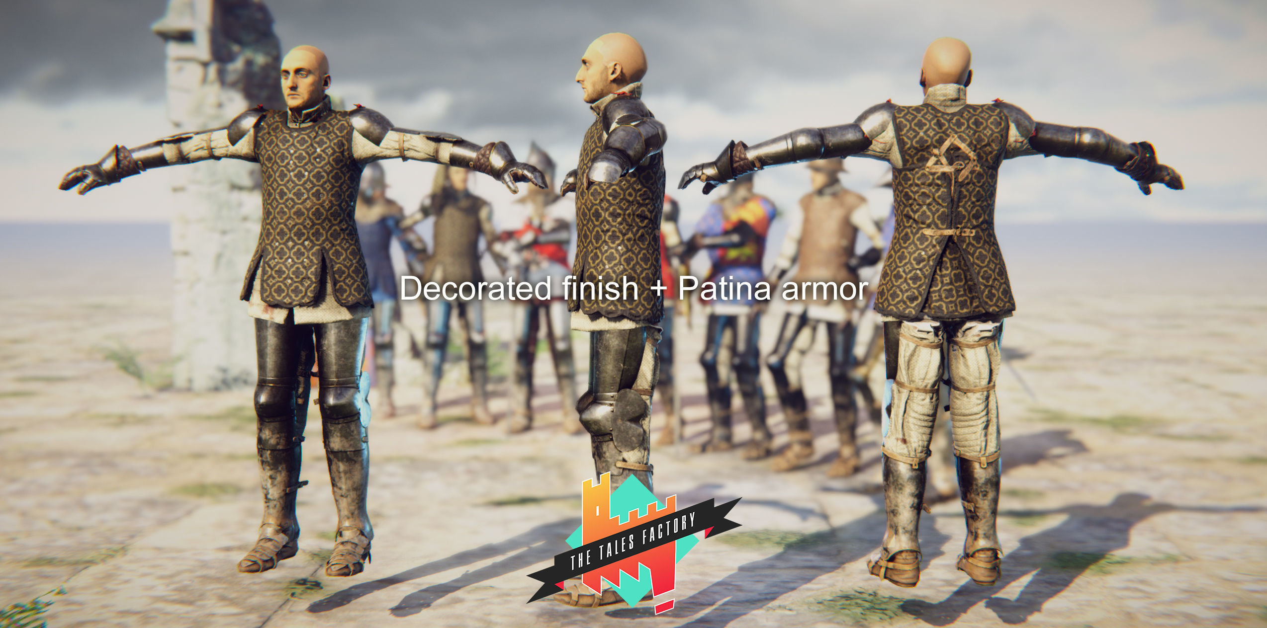 Knighthood Photoscanned Modular Knights Low-poly 3D model_11