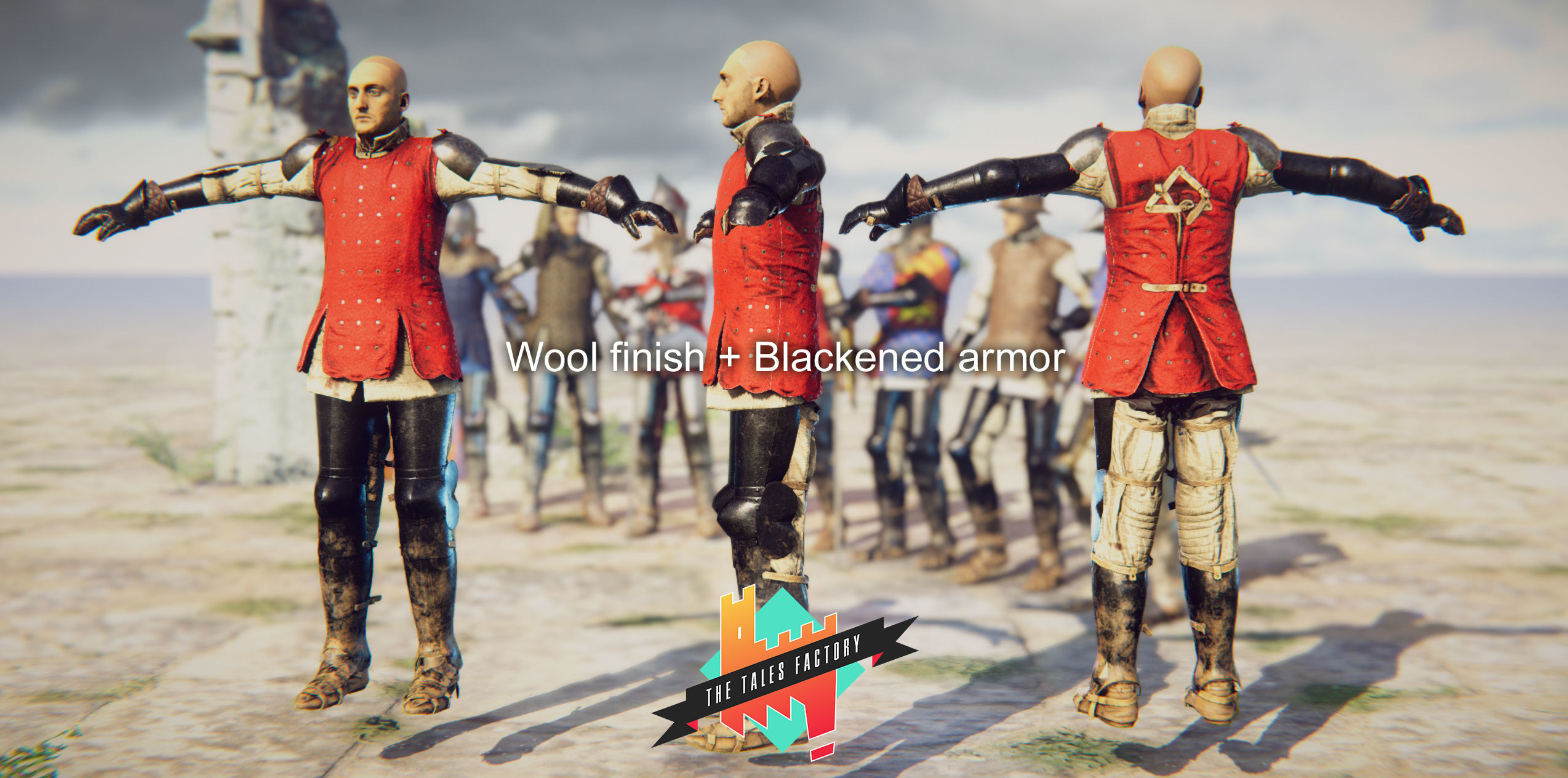 Knighthood Photoscanned Modular Knights Low-poly 3D model_9