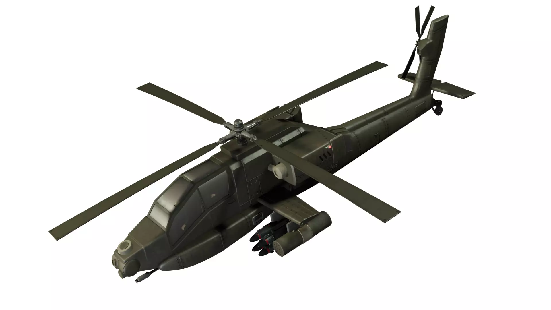 Helicopter military Low-poly 3D model_0