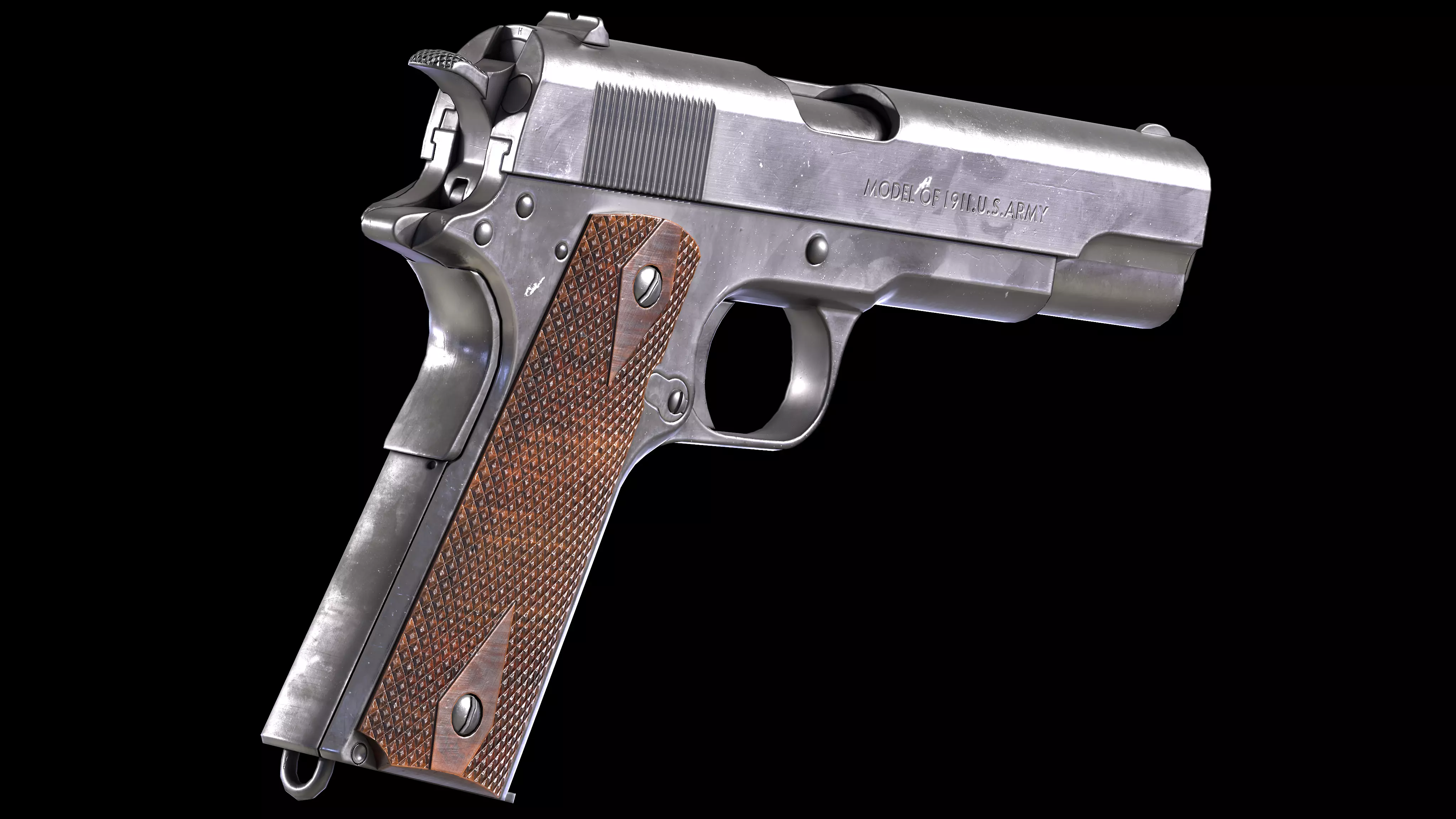 Colt M1911 PBR Worn Low-poly 3D model_0