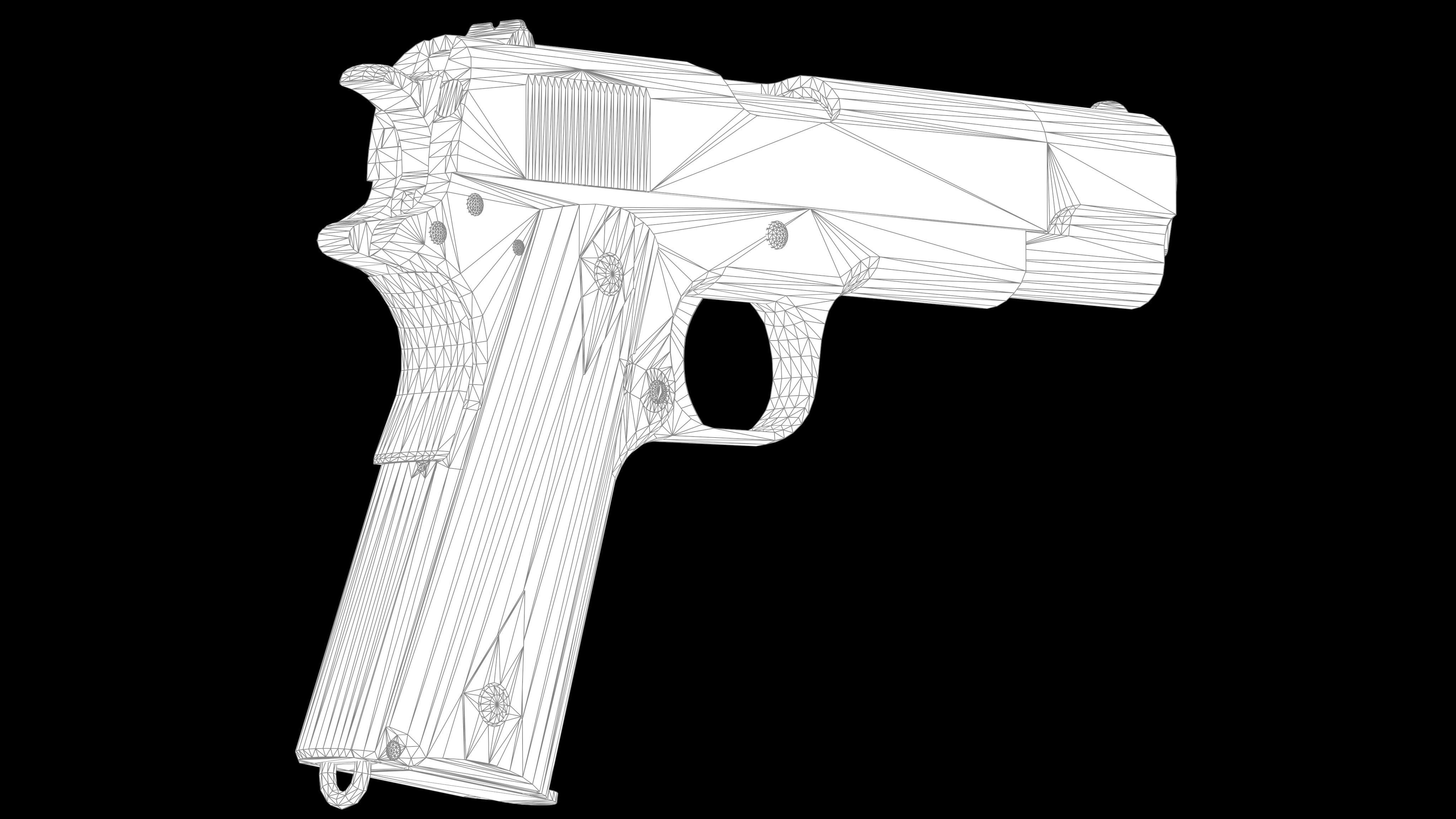 Colt M1911 PBR Worn Low-poly 3D model_9