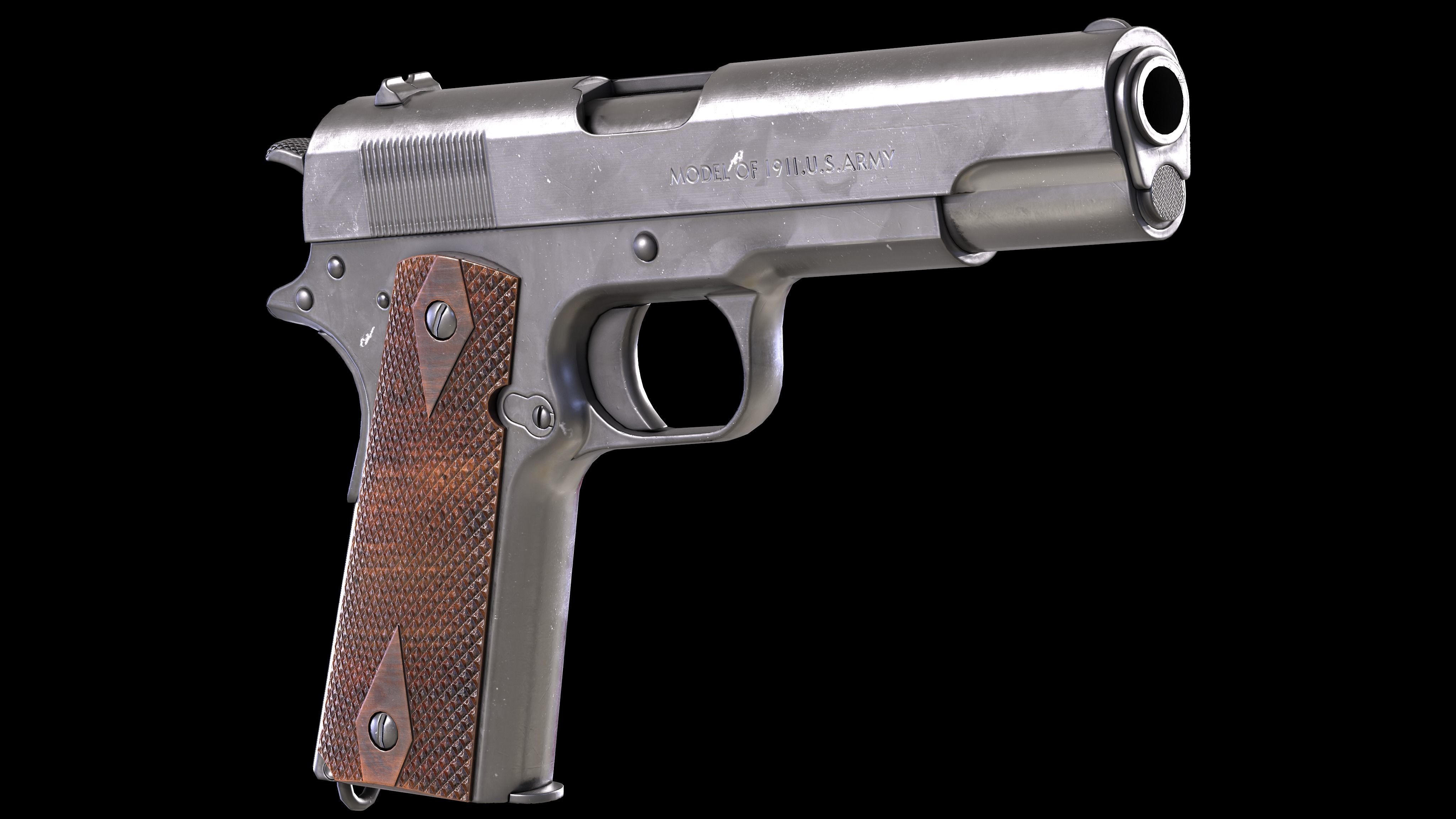 Colt M1911 PBR Worn Low-poly 3D model_4