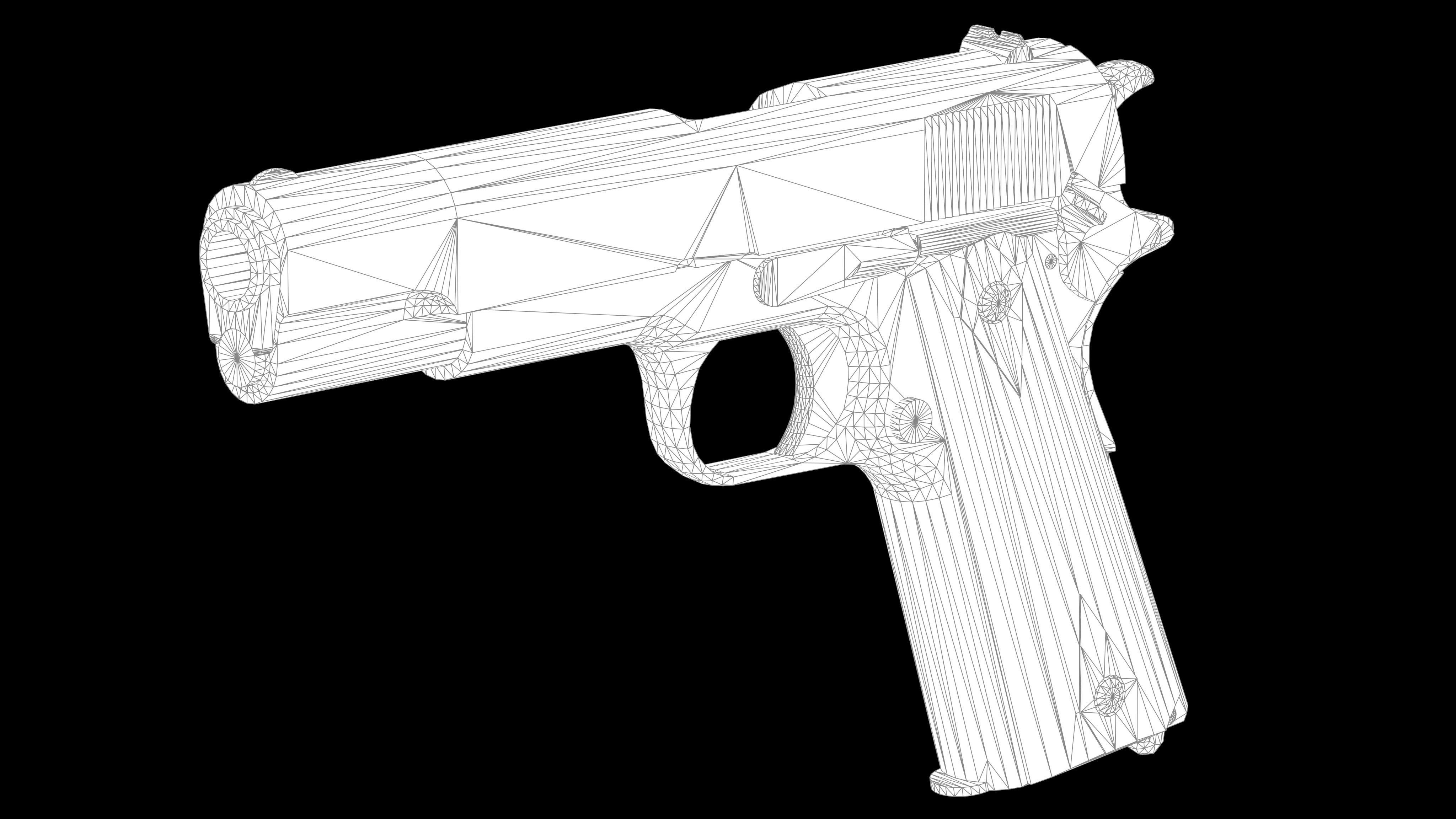 Colt M1911 PBR Worn Low-poly 3D model_8