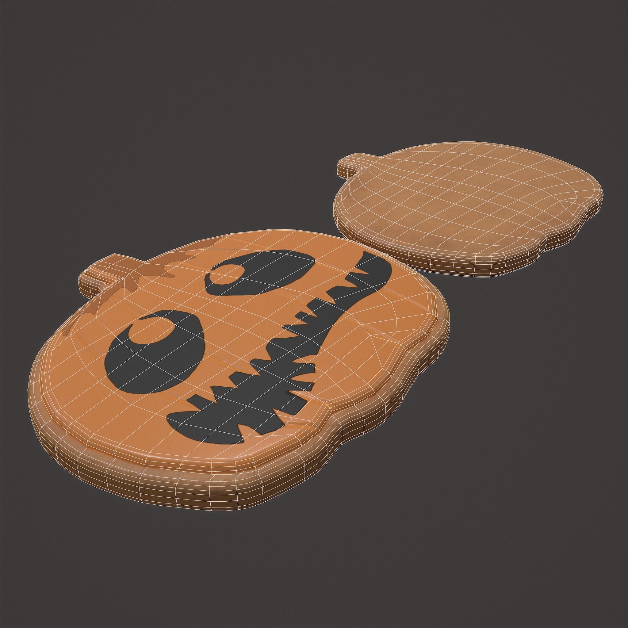 Pumpkin Cookie Teethed Face Low-poly 3D model_20