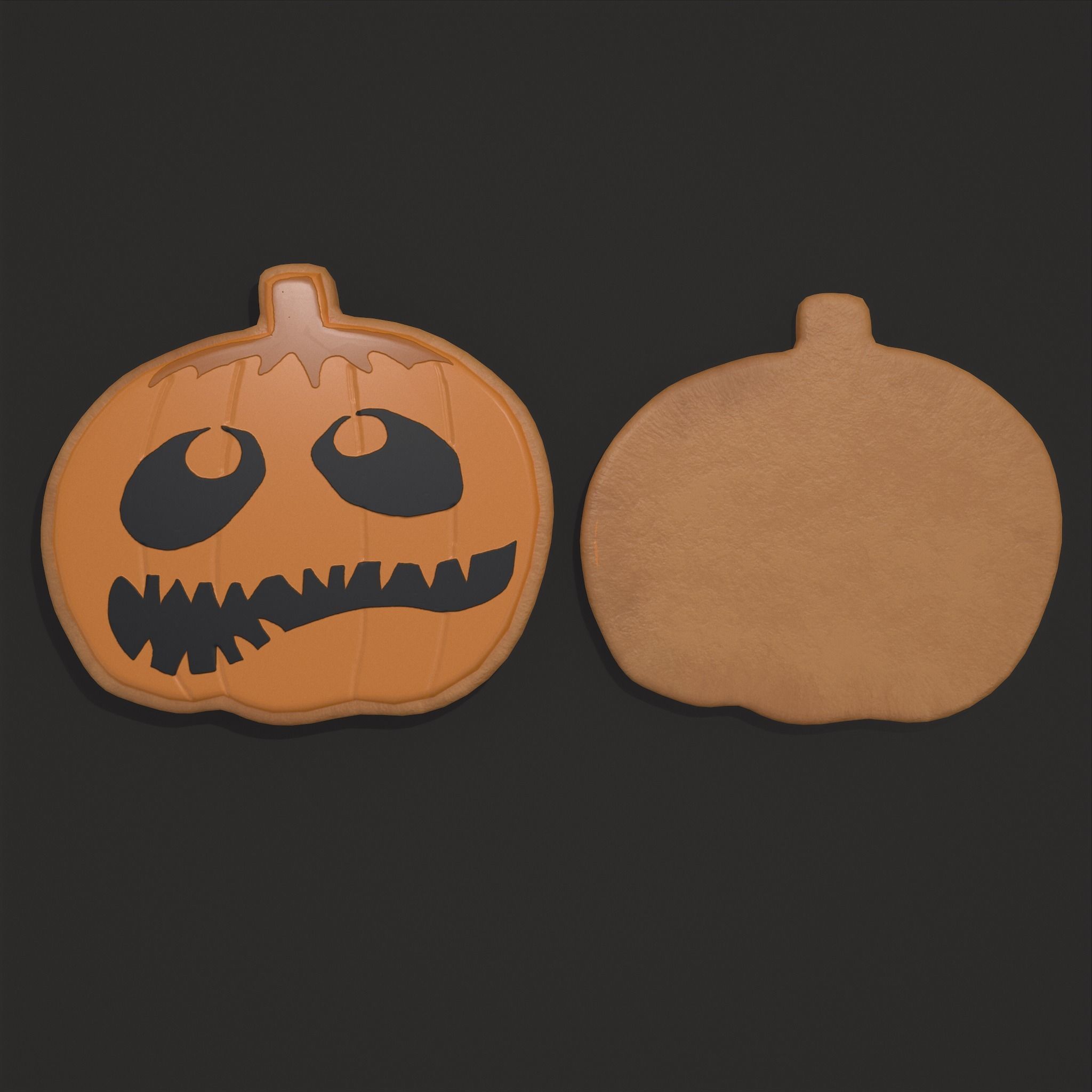 Pumpkin Cookie Teethed Face Low-poly 3D model_14