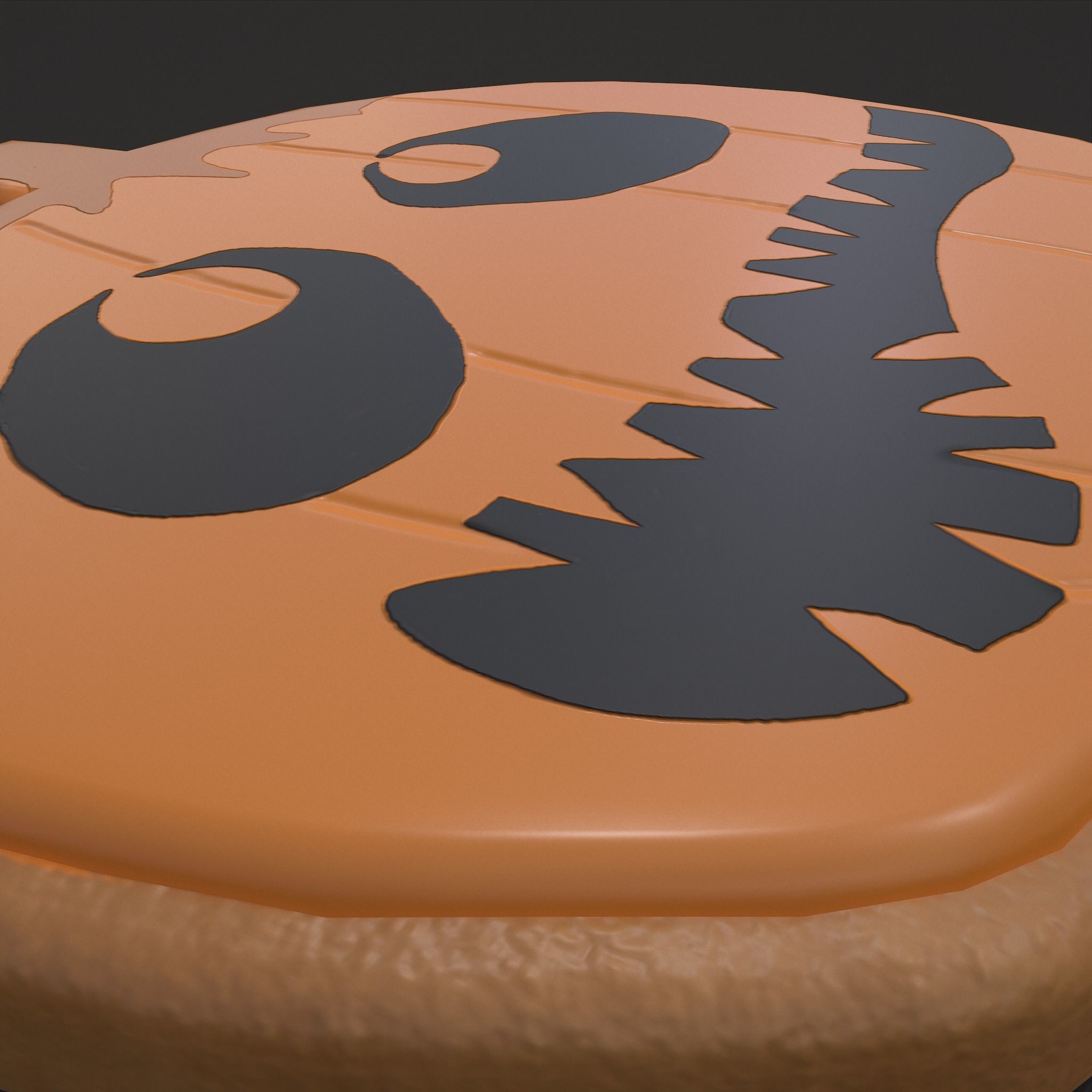 Pumpkin Cookie Teethed Face Low-poly 3D model_18