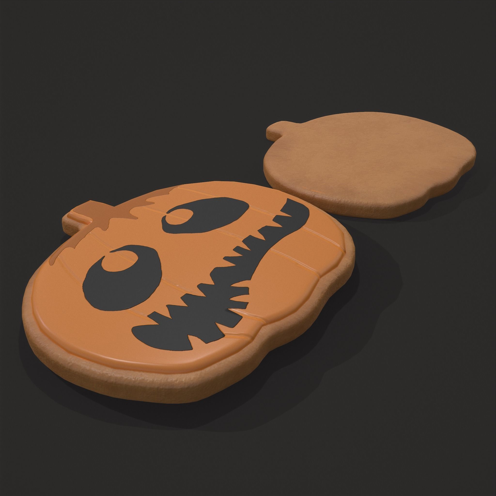 Pumpkin Cookie Teethed Face Low-poly 3D model_19
