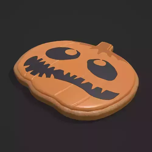 Pumpkin Cookie Teethed Face Low-poly 3D model