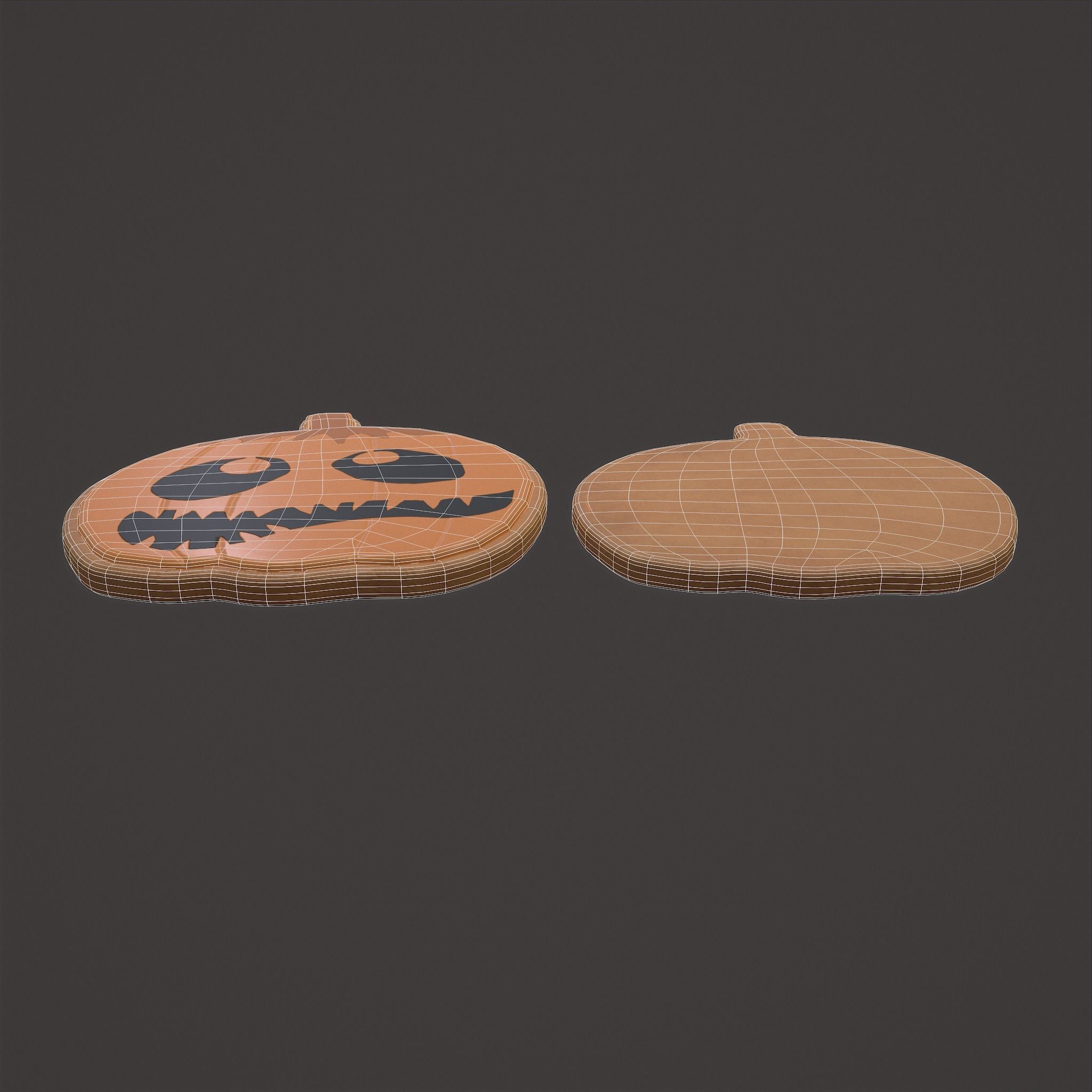 Pumpkin Cookie Teethed Face Low-poly 3D model_22