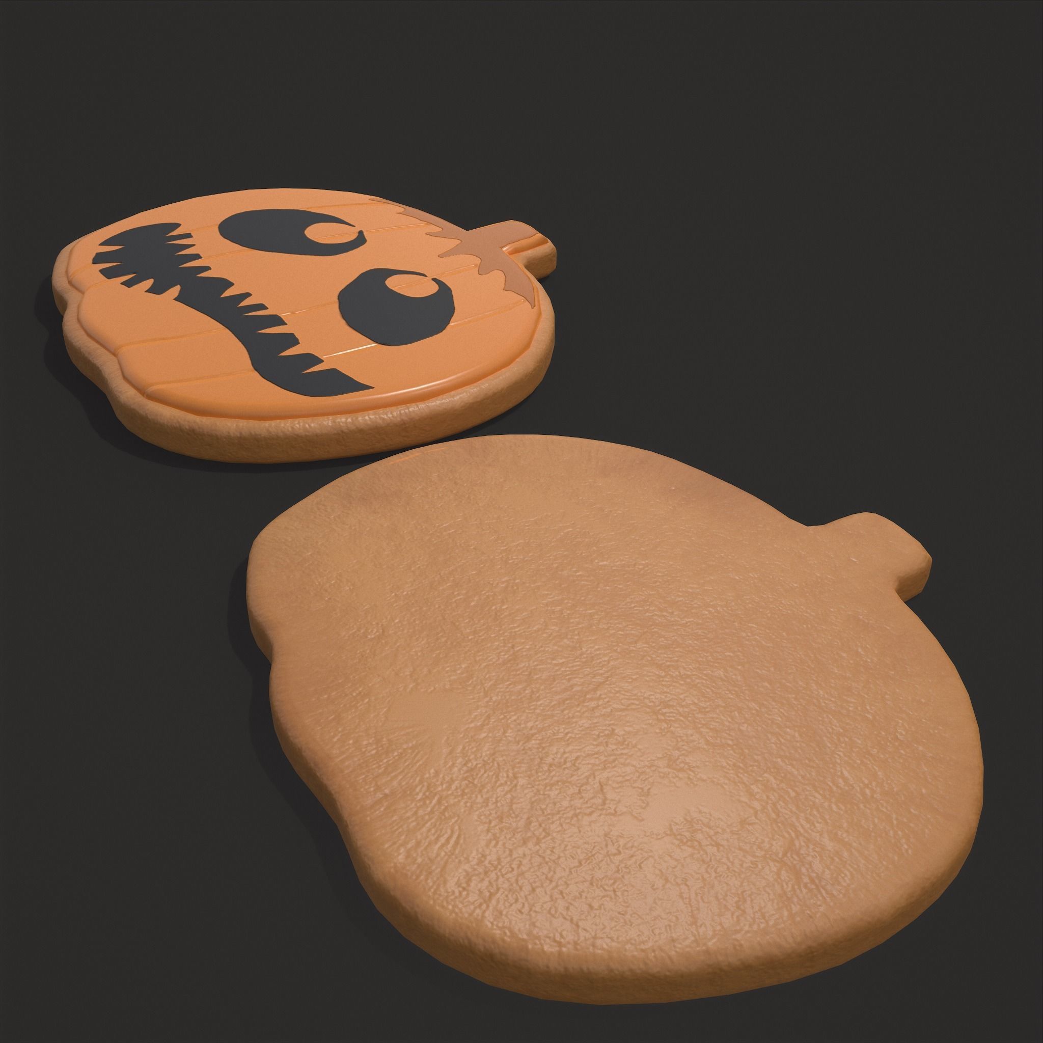 Pumpkin Cookie Teethed Face Low-poly 3D model_8