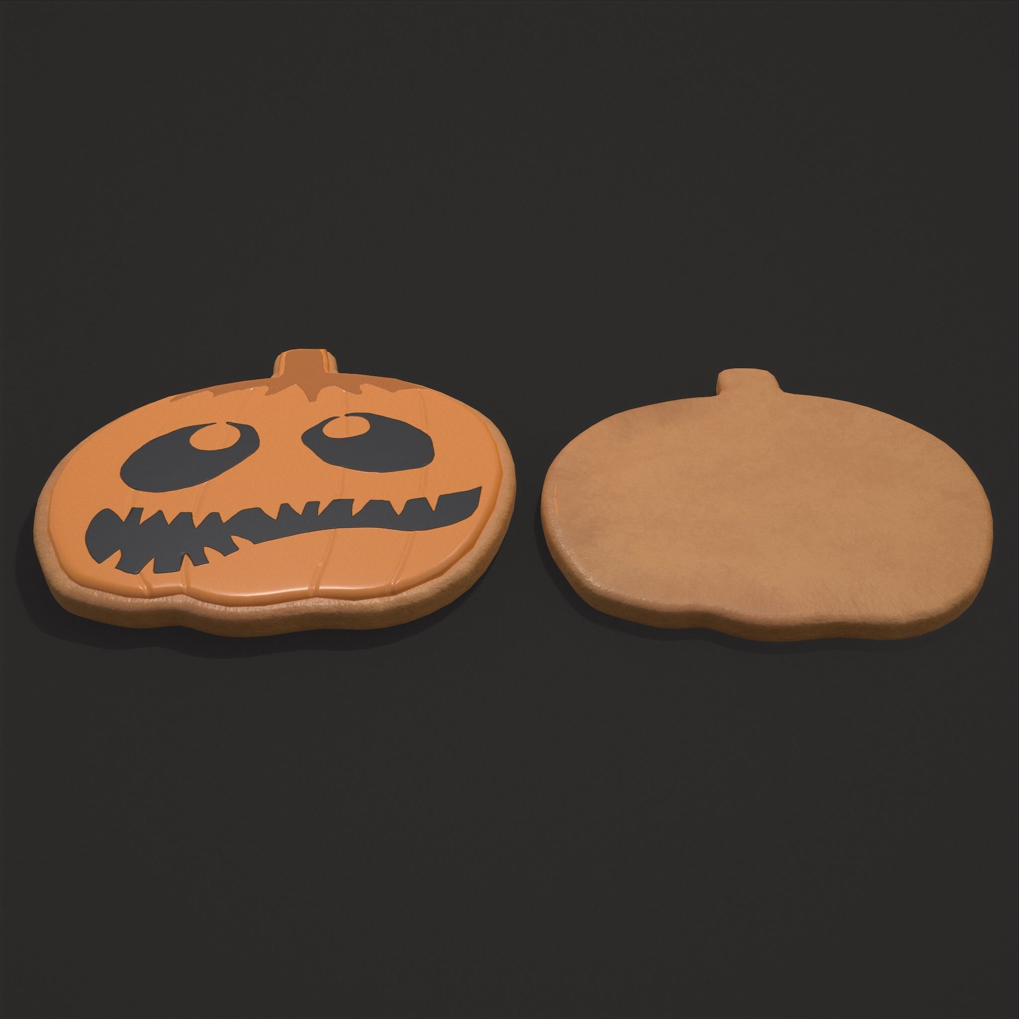 Pumpkin Cookie Teethed Face Low-poly 3D model_6