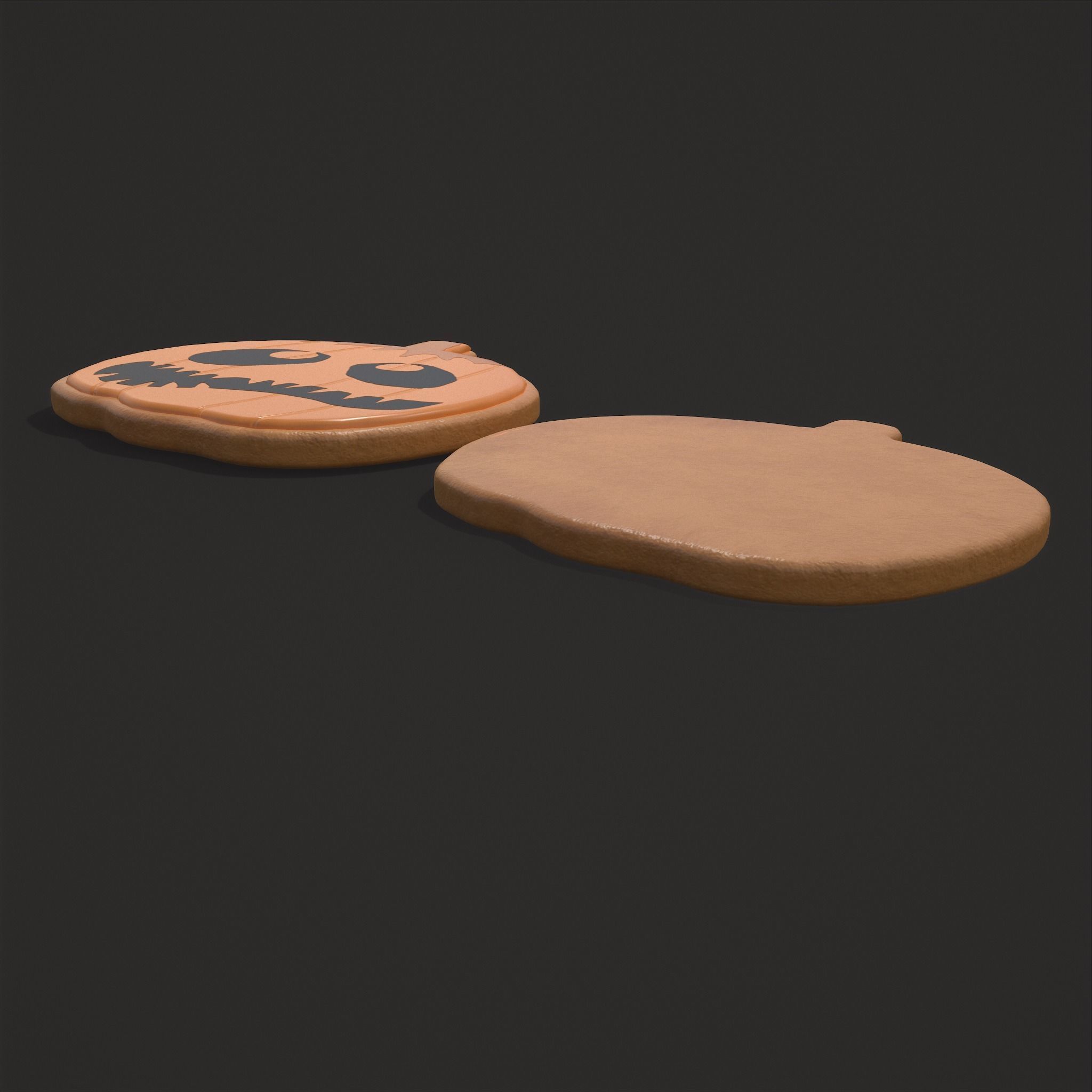 Pumpkin Cookie Teethed Face Low-poly 3D model_10