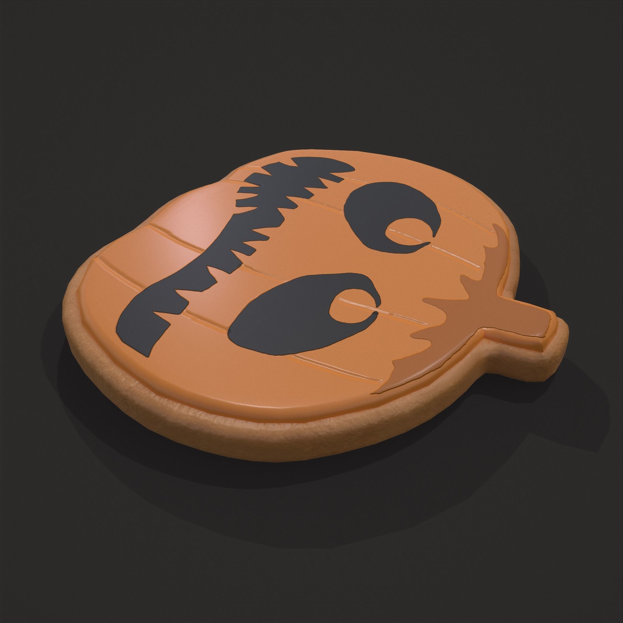 Pumpkin Cookie Teethed Face Low-poly 3D model_15