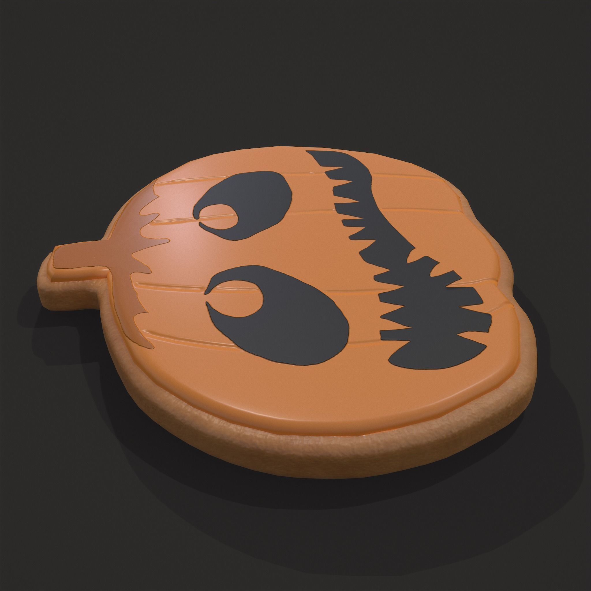 Pumpkin Cookie Teethed Face Low-poly 3D model_17
