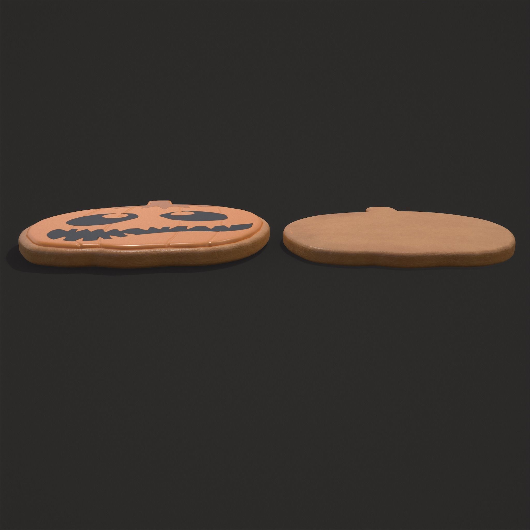 Pumpkin Cookie Teethed Face Low-poly 3D model_5