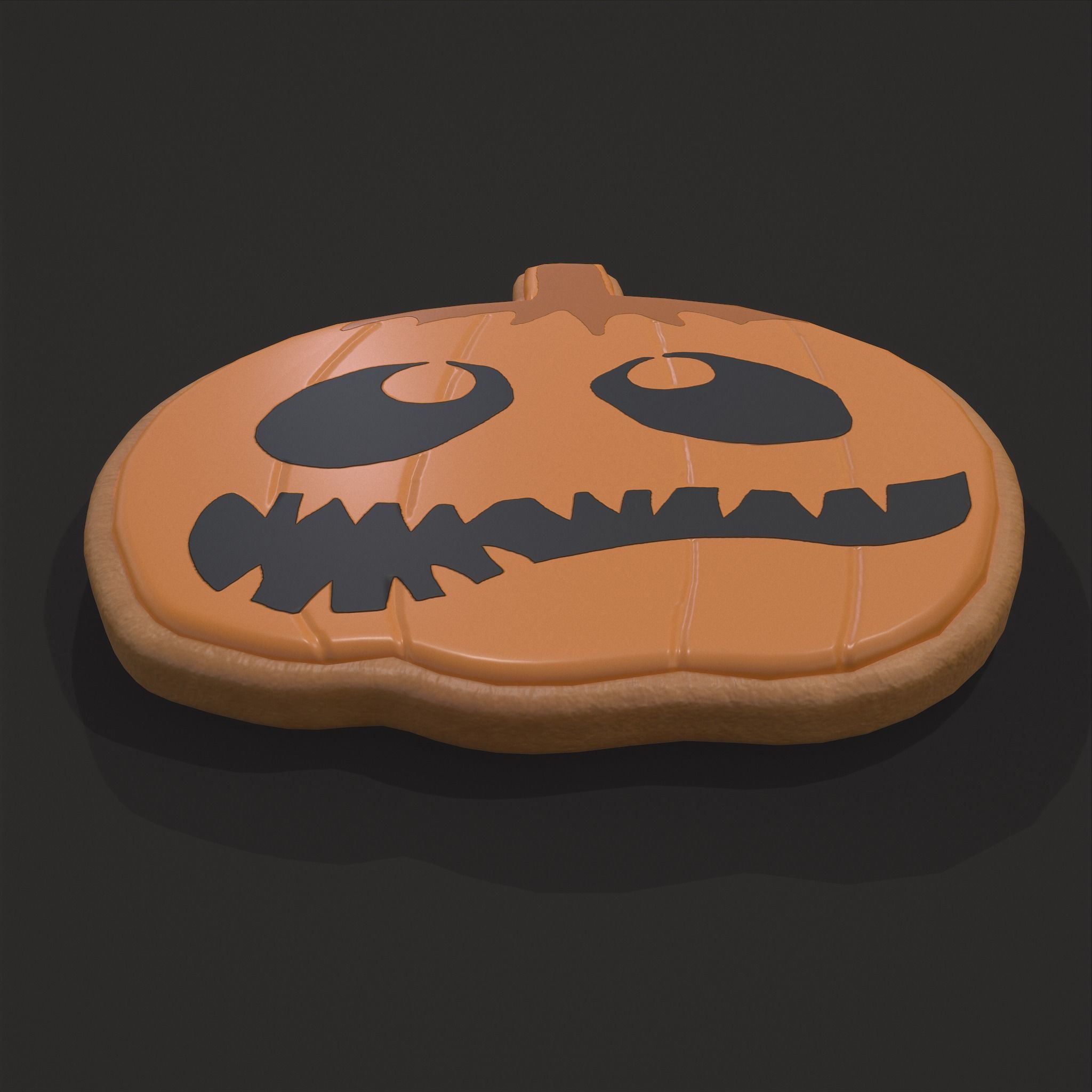 Pumpkin Cookie Teethed Face Low-poly 3D model_16