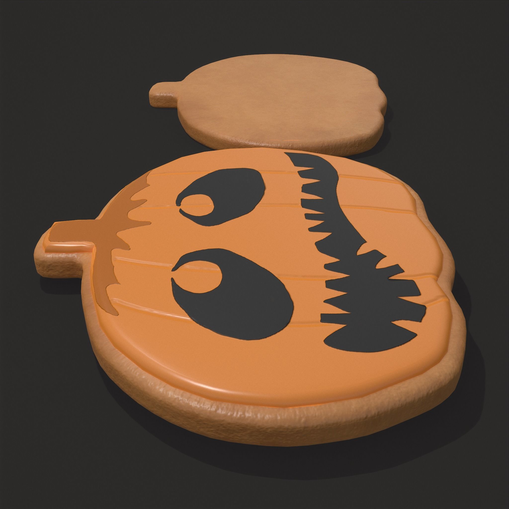 Pumpkin Cookie Teethed Face Low-poly 3D model_7