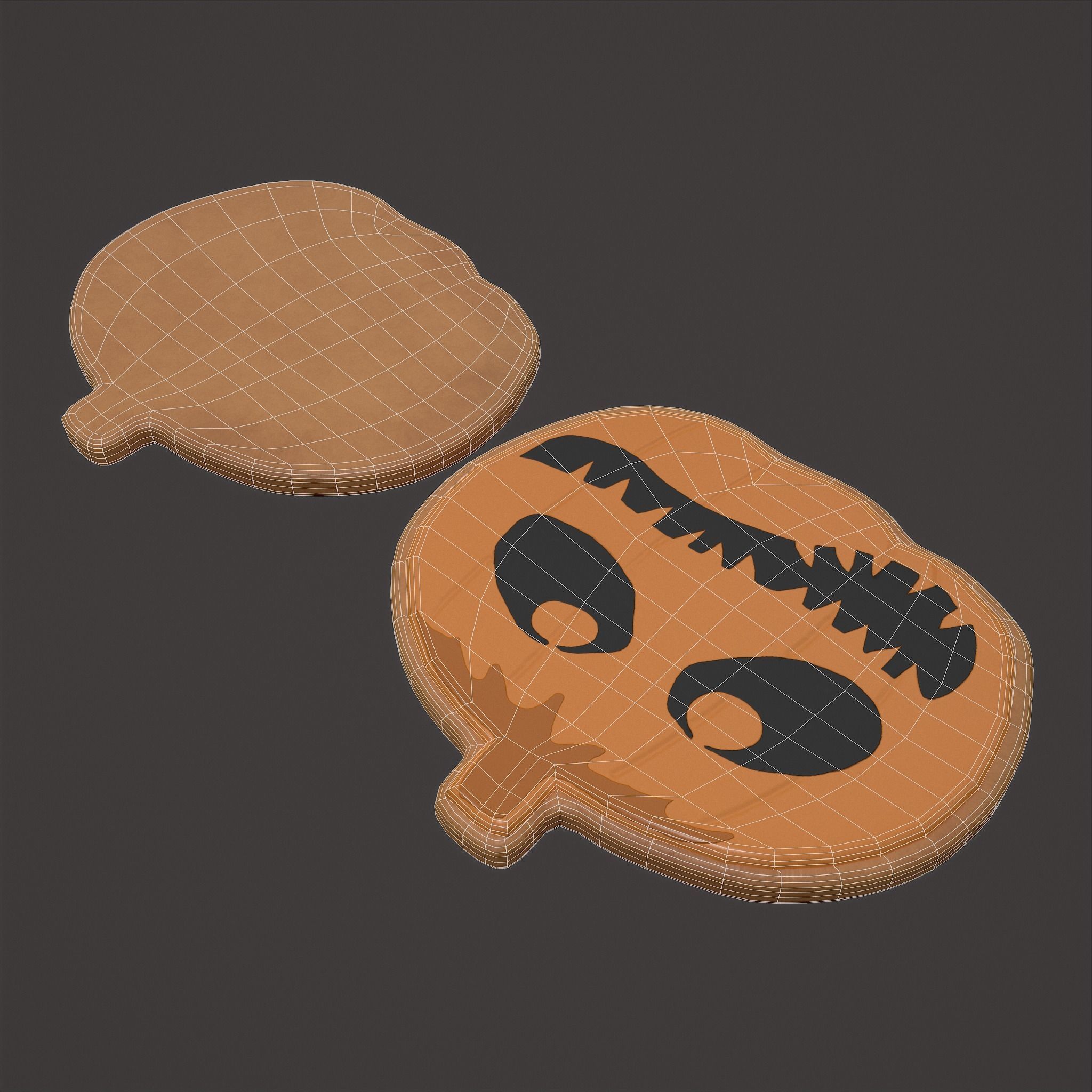 Pumpkin Cookie Teethed Face Low-poly 3D model_25