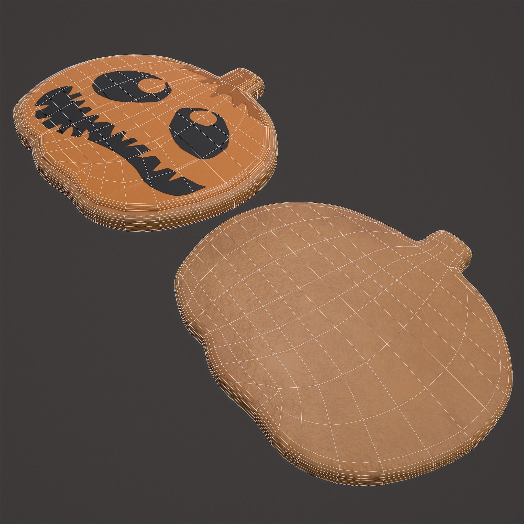 Pumpkin Cookie Teethed Face Low-poly 3D model_21