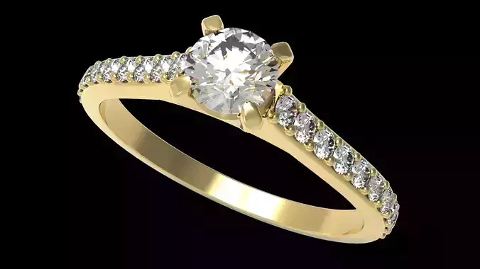 Engagement Round Diamond Ring