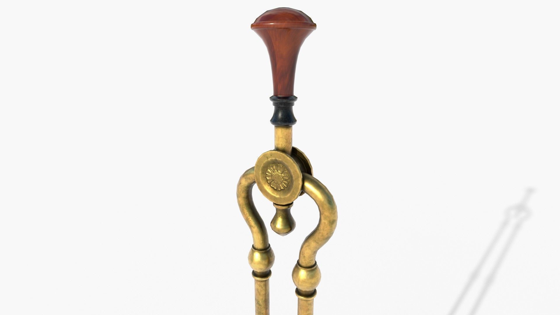 Fireplace tools Low-poly 3D model_17