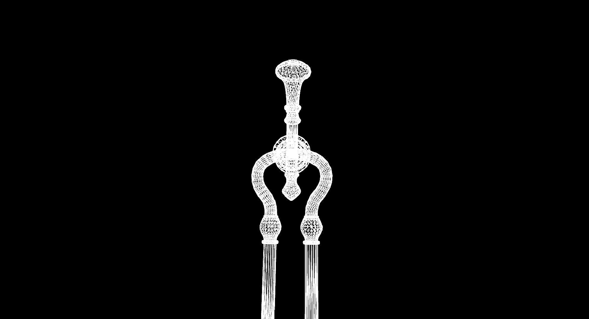 Fireplace tools Low-poly 3D model_24