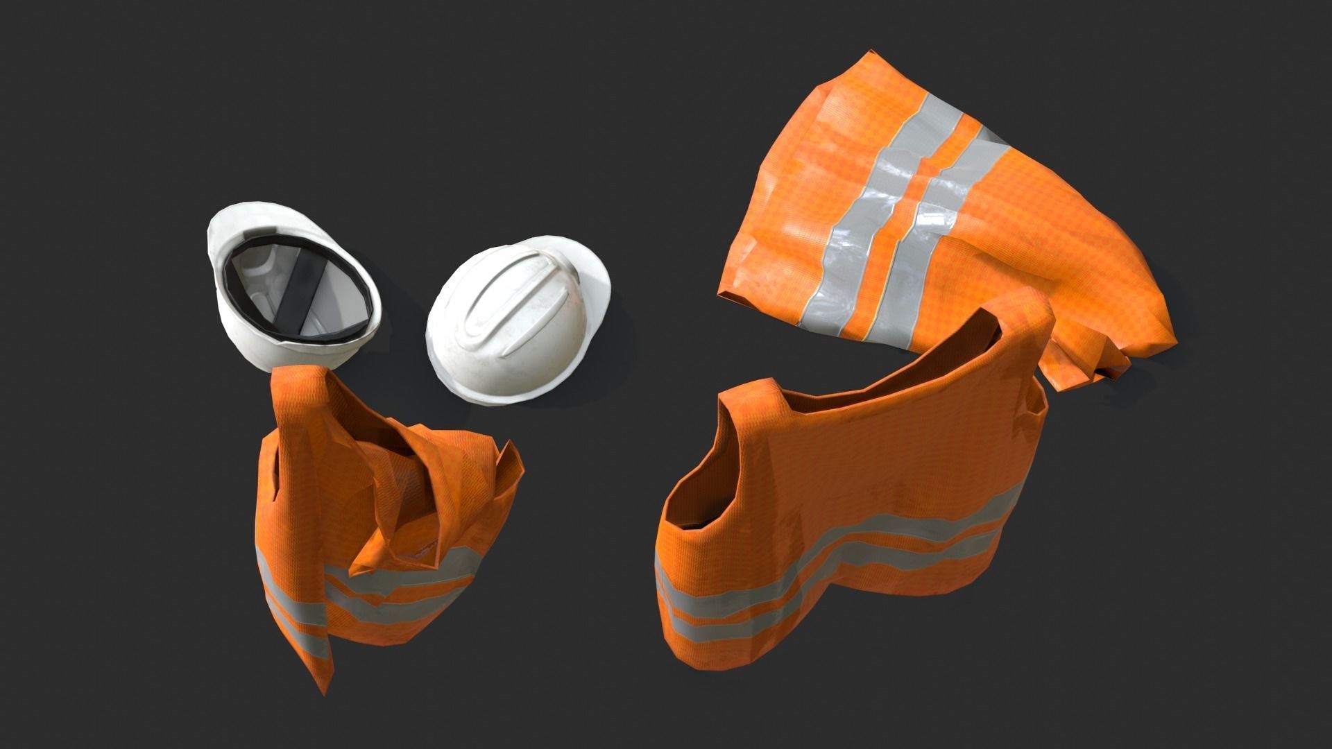 Safety Equipments Set 02 Low-poly 3D model_4