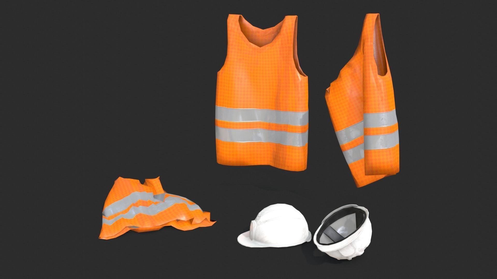 Safety Equipments Set 02 Low-poly 3D model_2