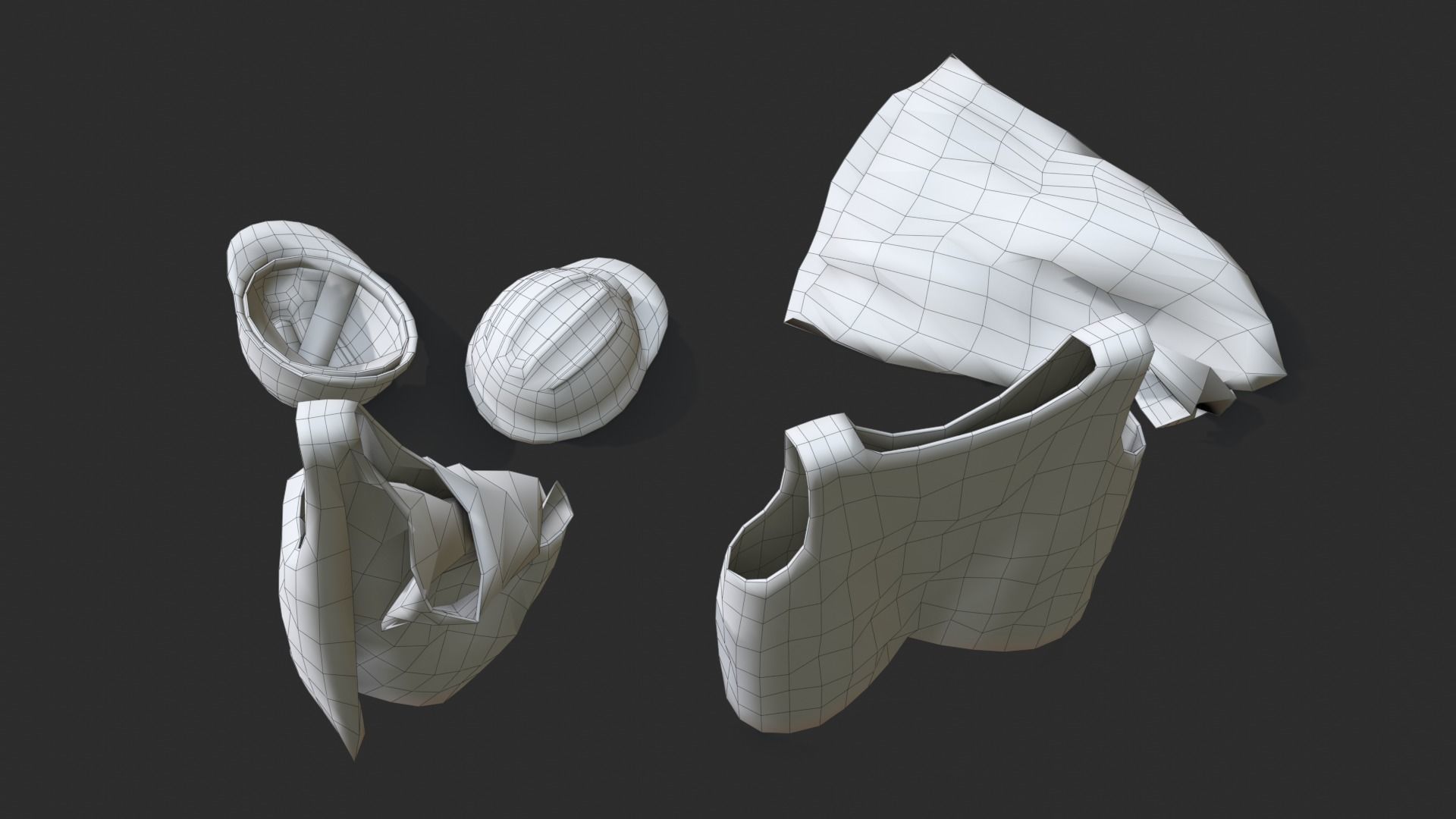 Safety Equipments Set 02 Low-poly 3D model_11