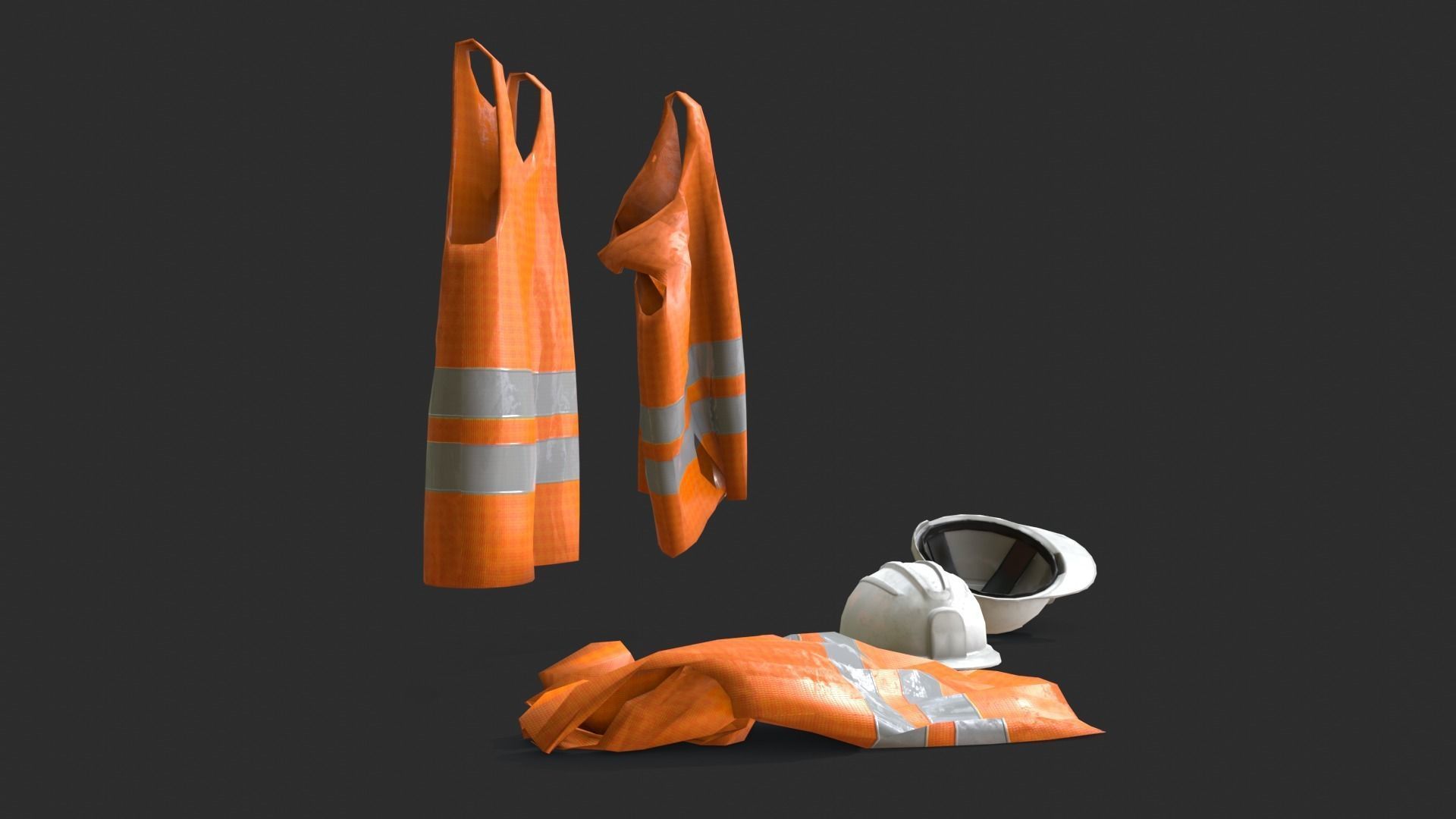 Safety Equipments Set 02 Low-poly 3D model_5