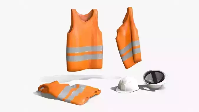 Safety Equipments Set 02 Low-poly 3D model