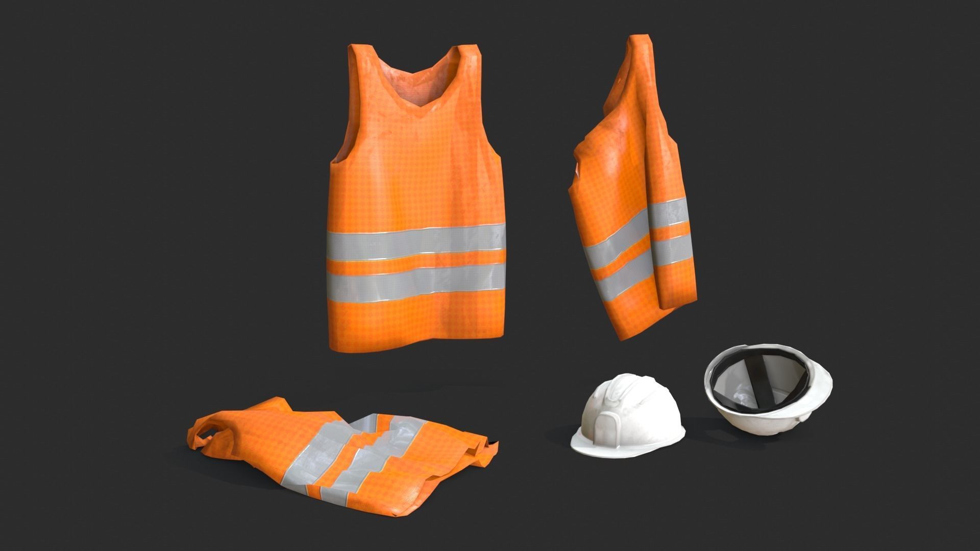 Safety Equipments Set 02 Low-poly 3D model_1