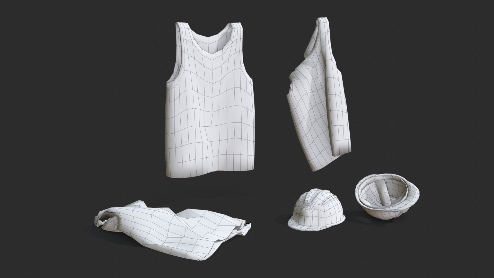 Safety Equipments Set 01 Low-poly 3D model_8