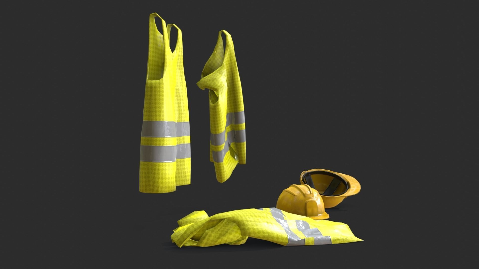 Safety Equipments Set 01 Low-poly 3D model_5