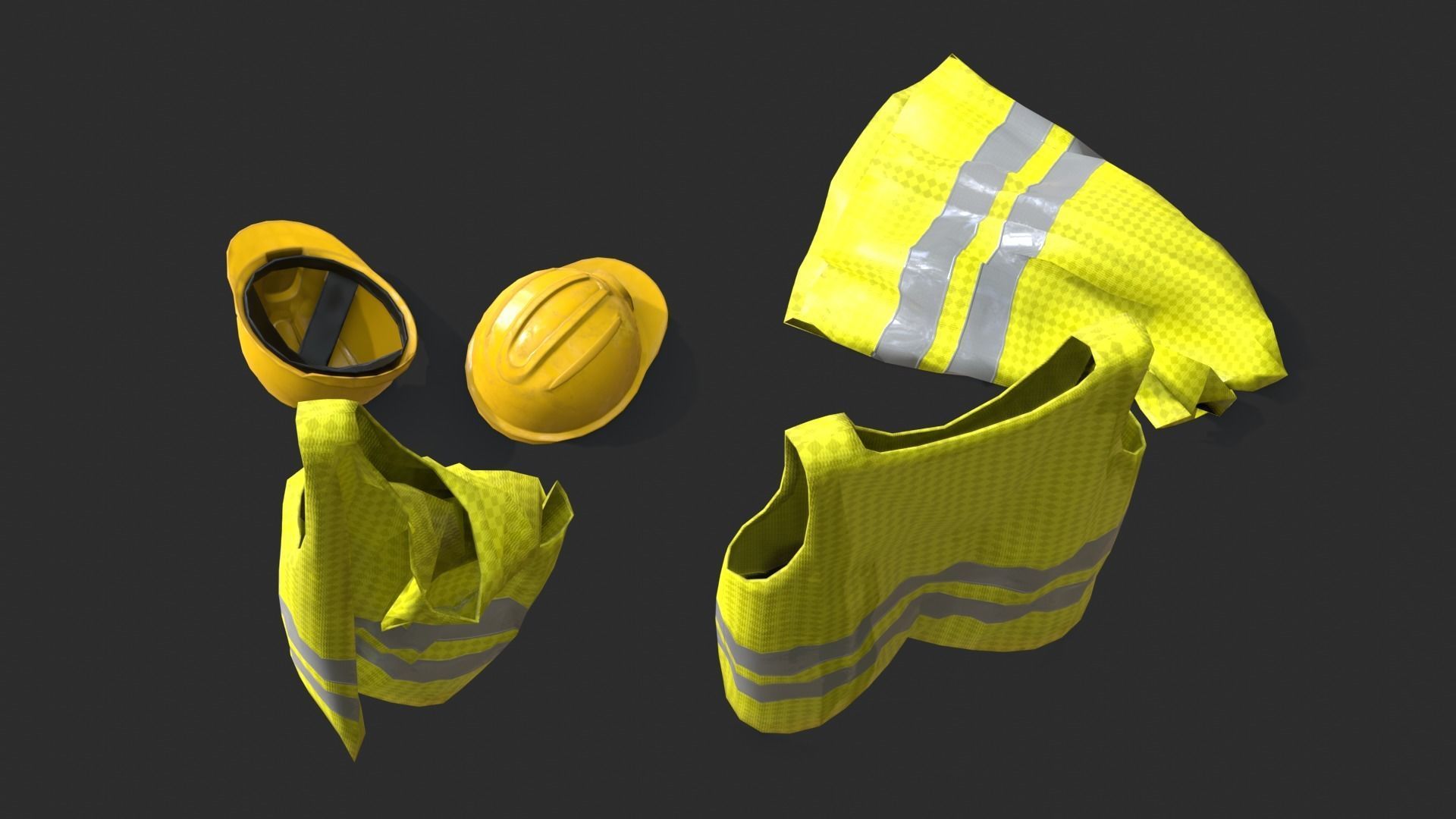 Safety Equipments Set 01 Low-poly 3D model_4