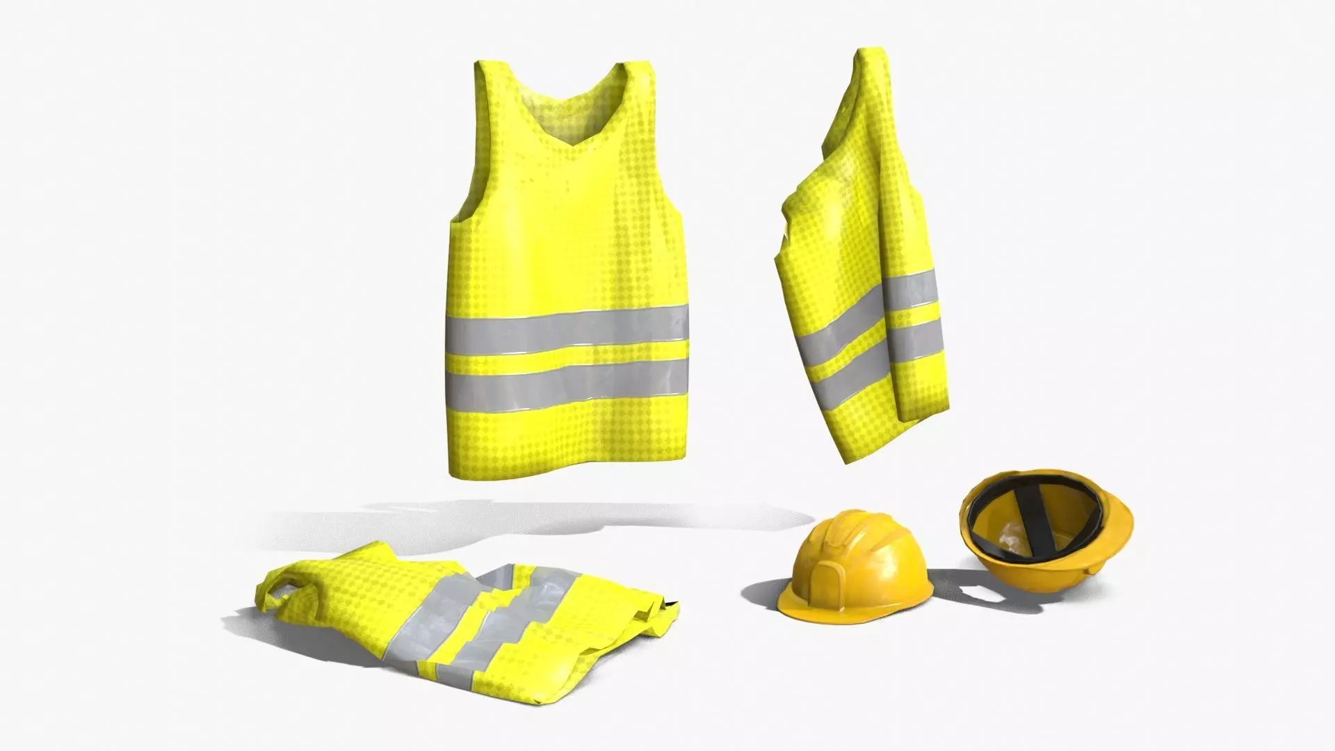 Safety Equipments Set 01 Low-poly 3D model_0