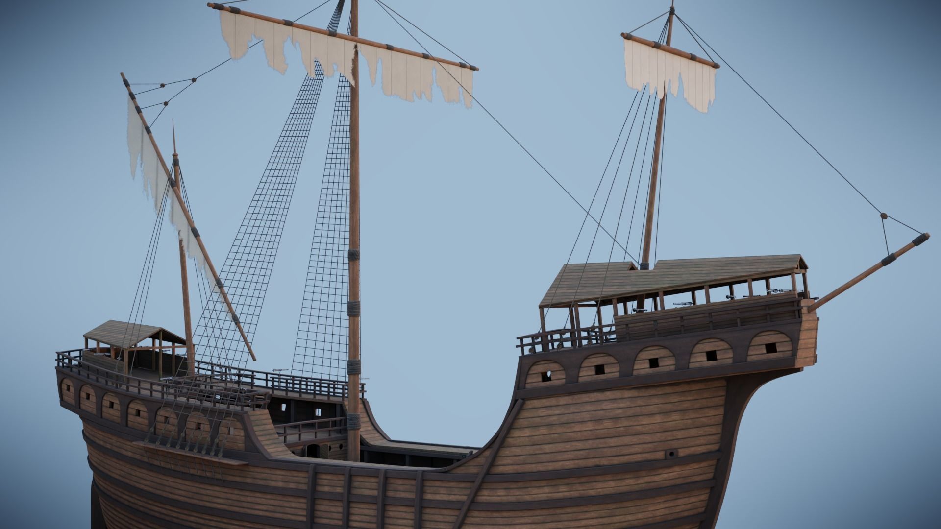 Peter von Danzig -Carrack-  Low-poly 3D model_29