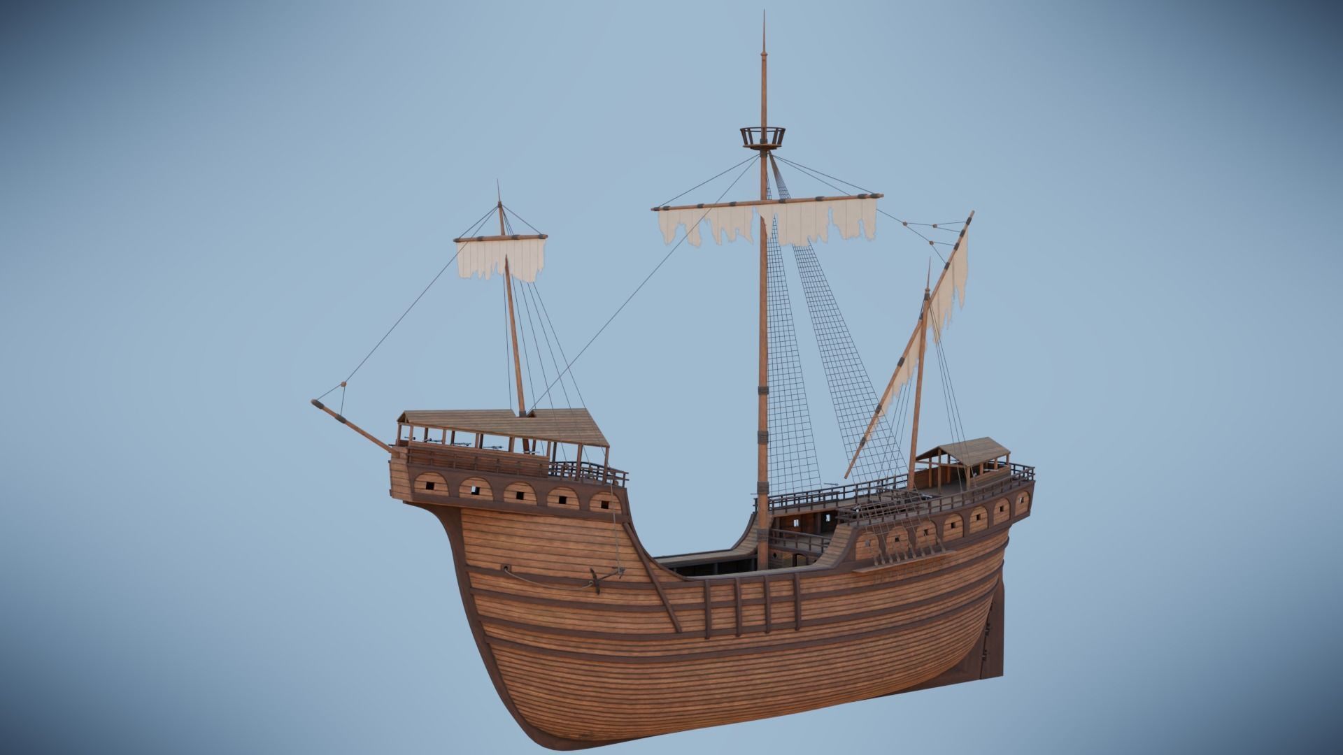 Peter von Danzig -Carrack-  Low-poly 3D model_27