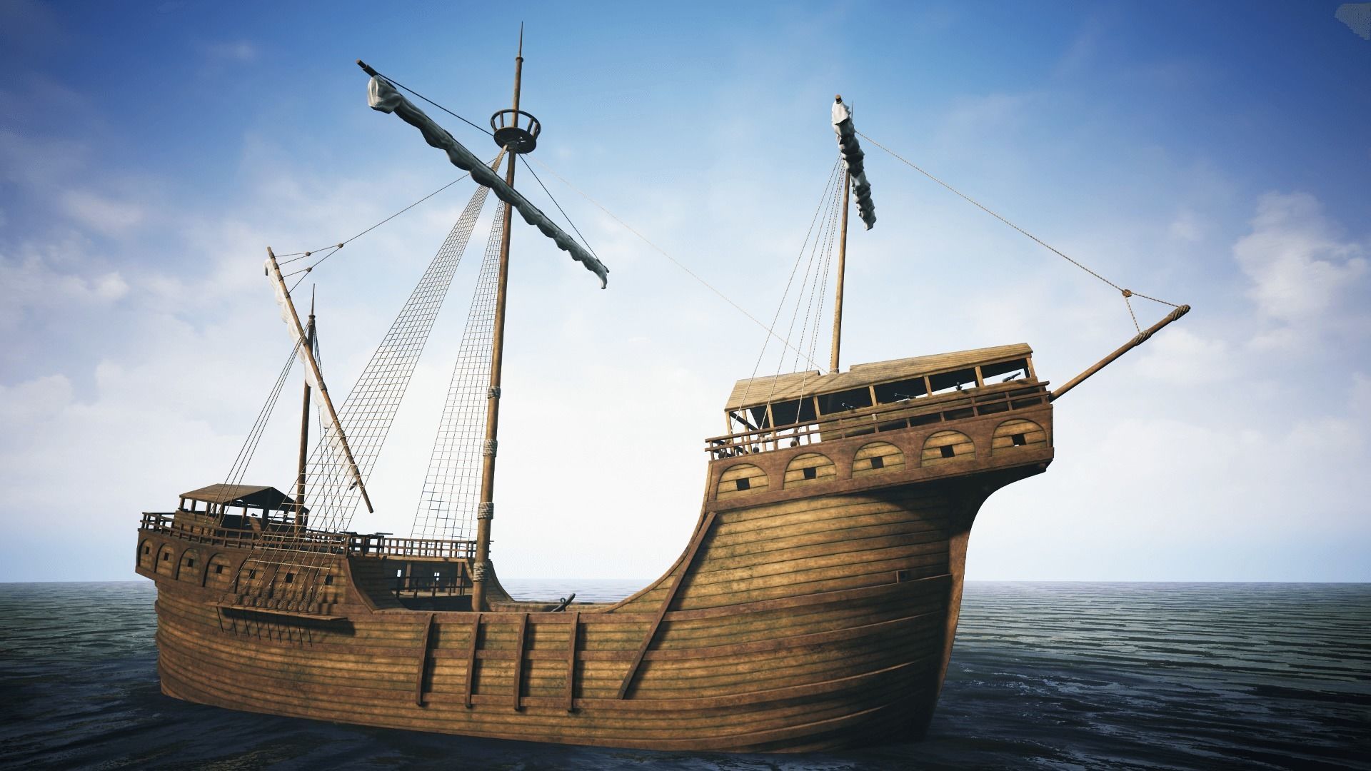 Peter von Danzig -Carrack-  Low-poly 3D model_11