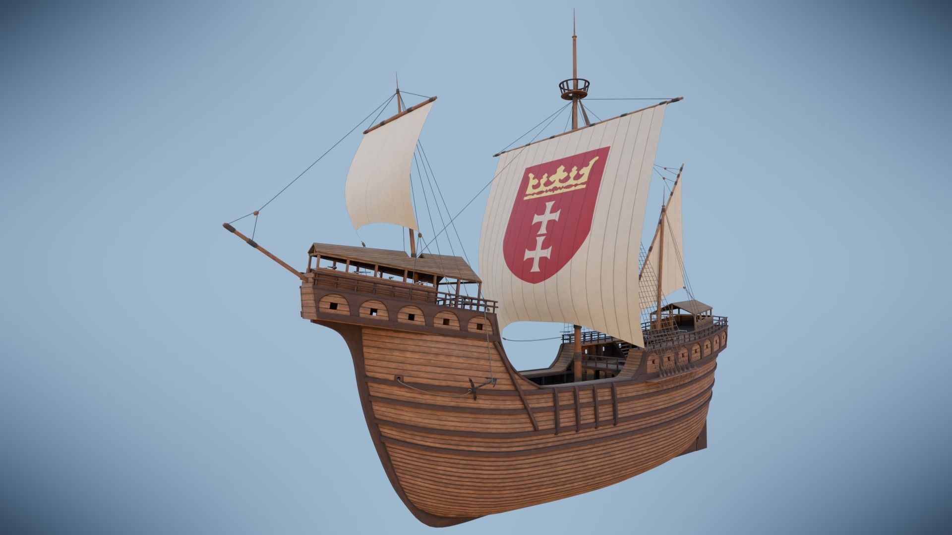 Peter von Danzig -Carrack-  Low-poly 3D model_22